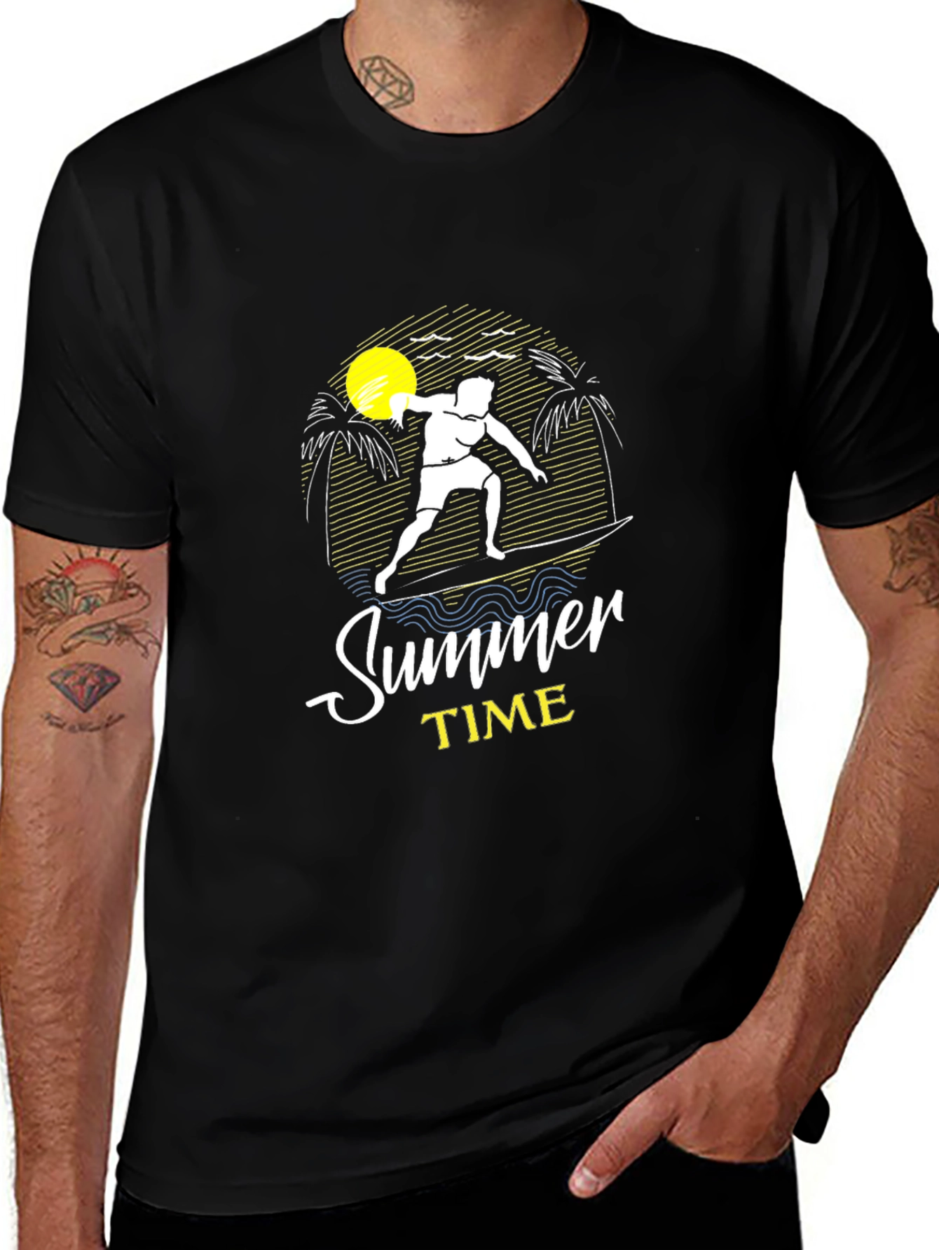 Variant 28 of Summer Time Black Graphic T-Shirt