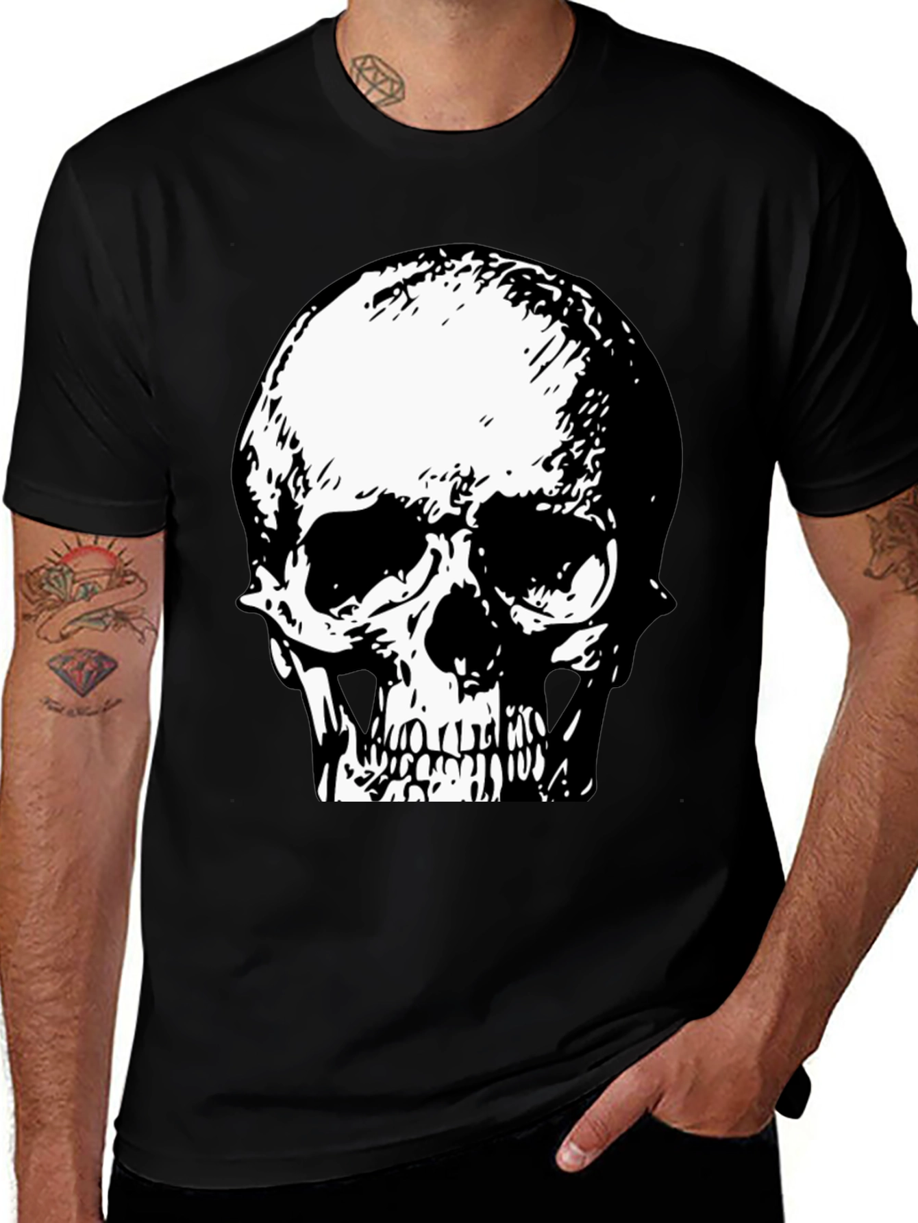 Variant 11 of Skull Graphic T-Shirt - Black