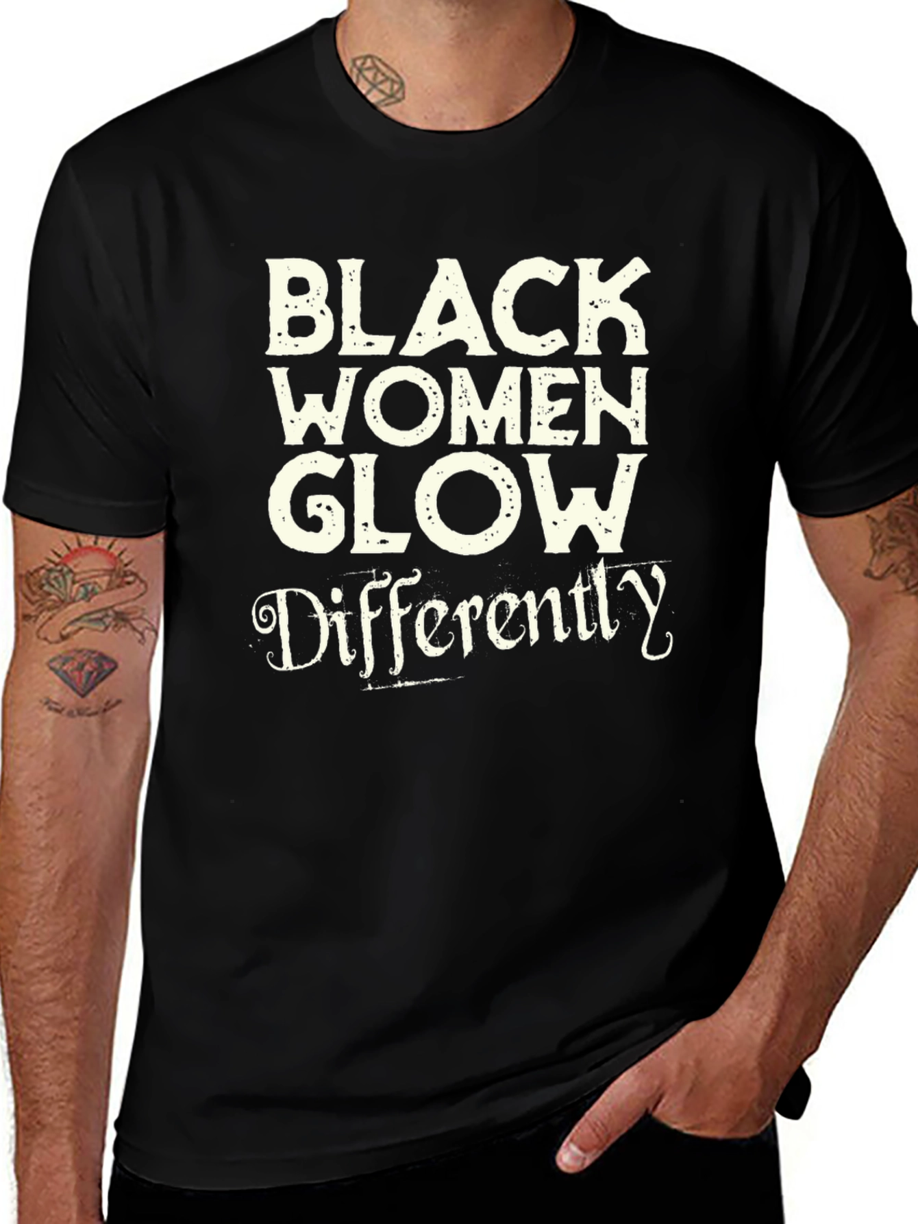 Variant 29 of Black Women Glow Differently Graphic Tee