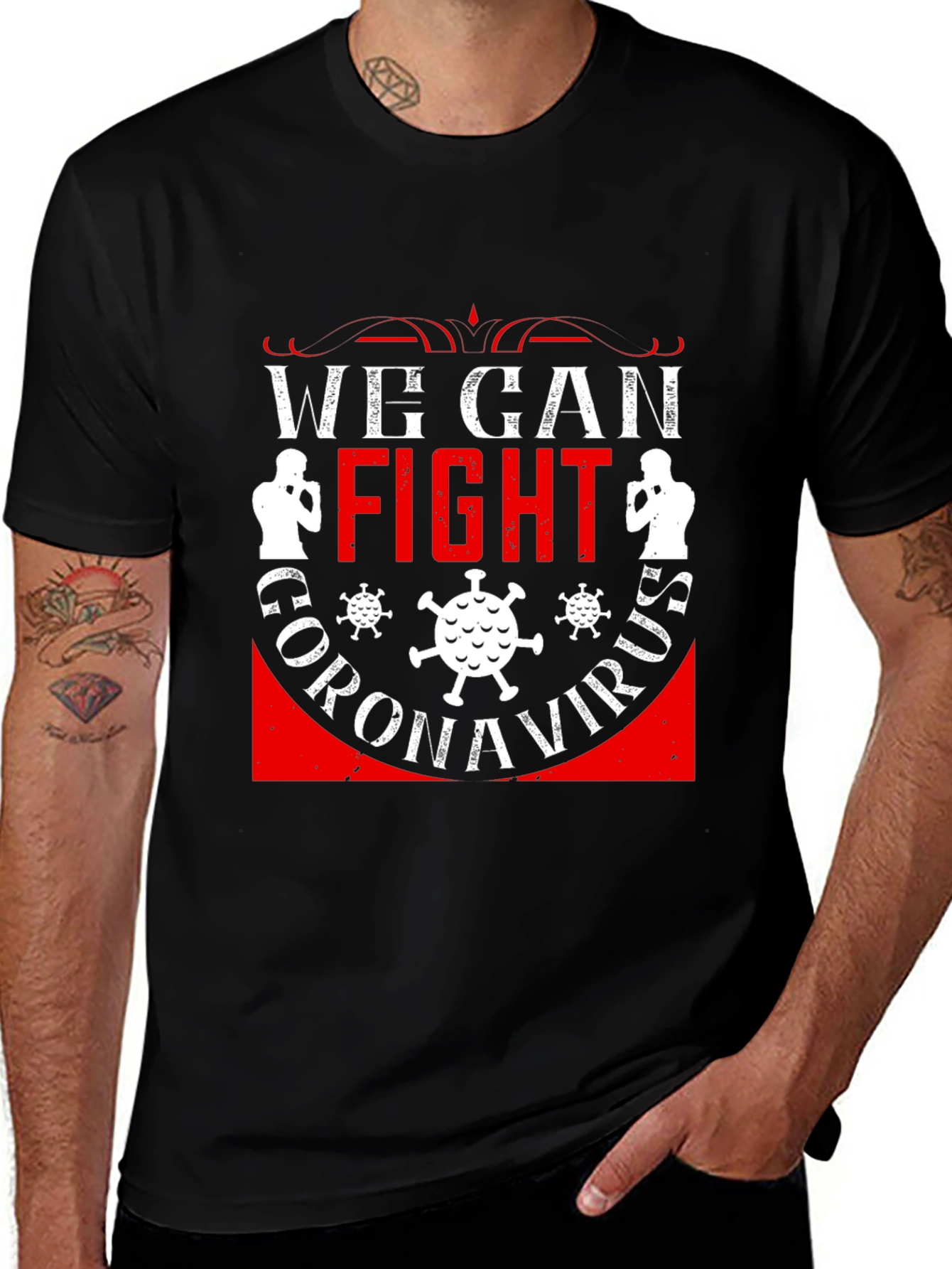 We Can Fight Coronavirus Black T-Shirt