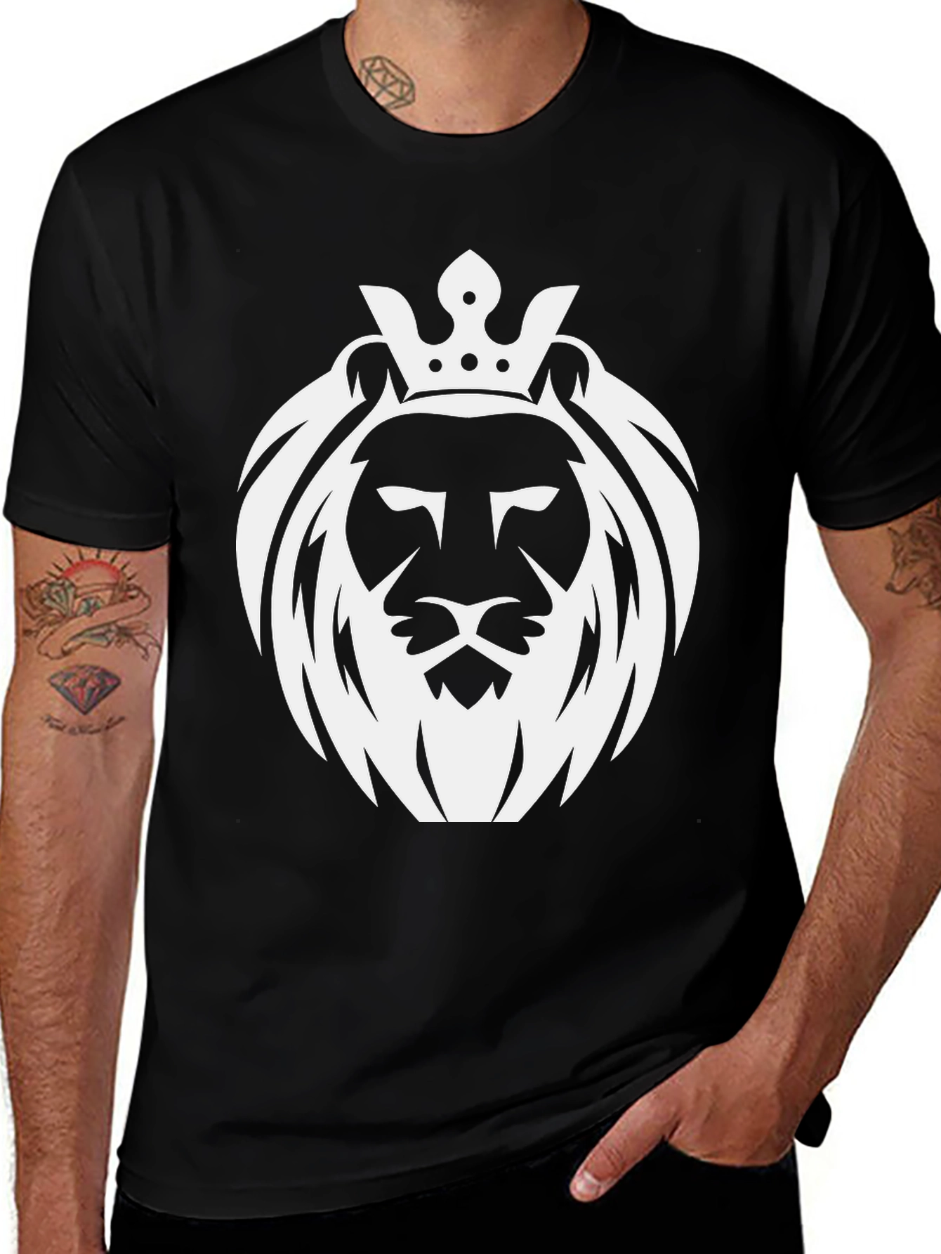 Variant 7 of Lion King Graphic Tee - Black Cotton T-Shirt