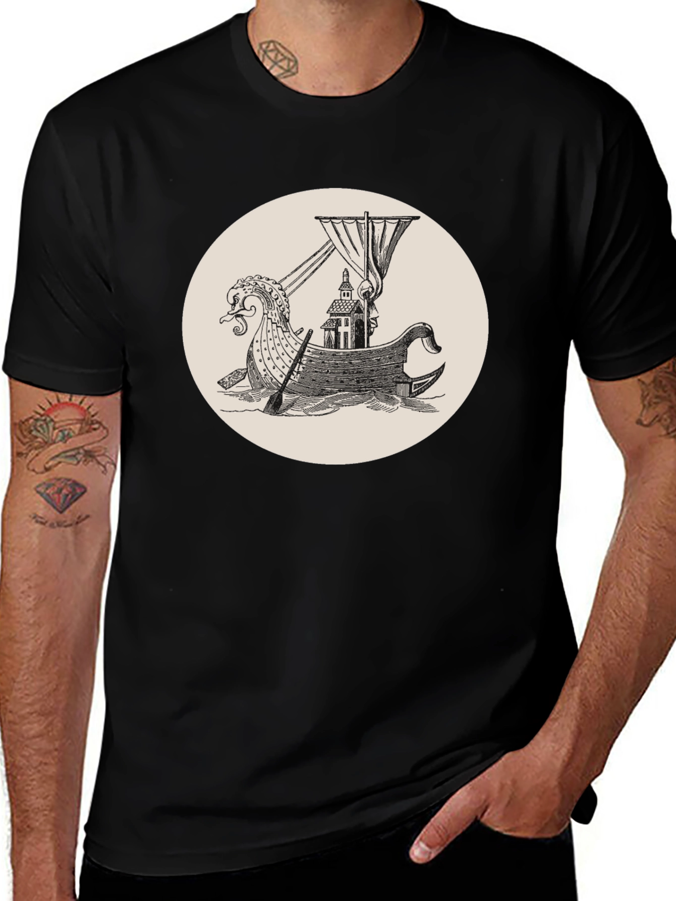 Variant 25 of Vintage Ship Graphic T-Shirt