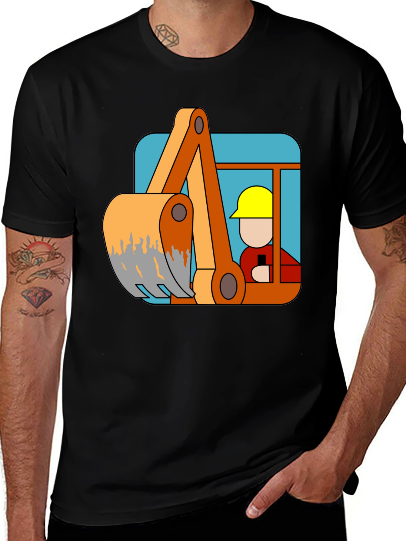 Variant 25 of Excavator Operator Cartoon T-Shirt