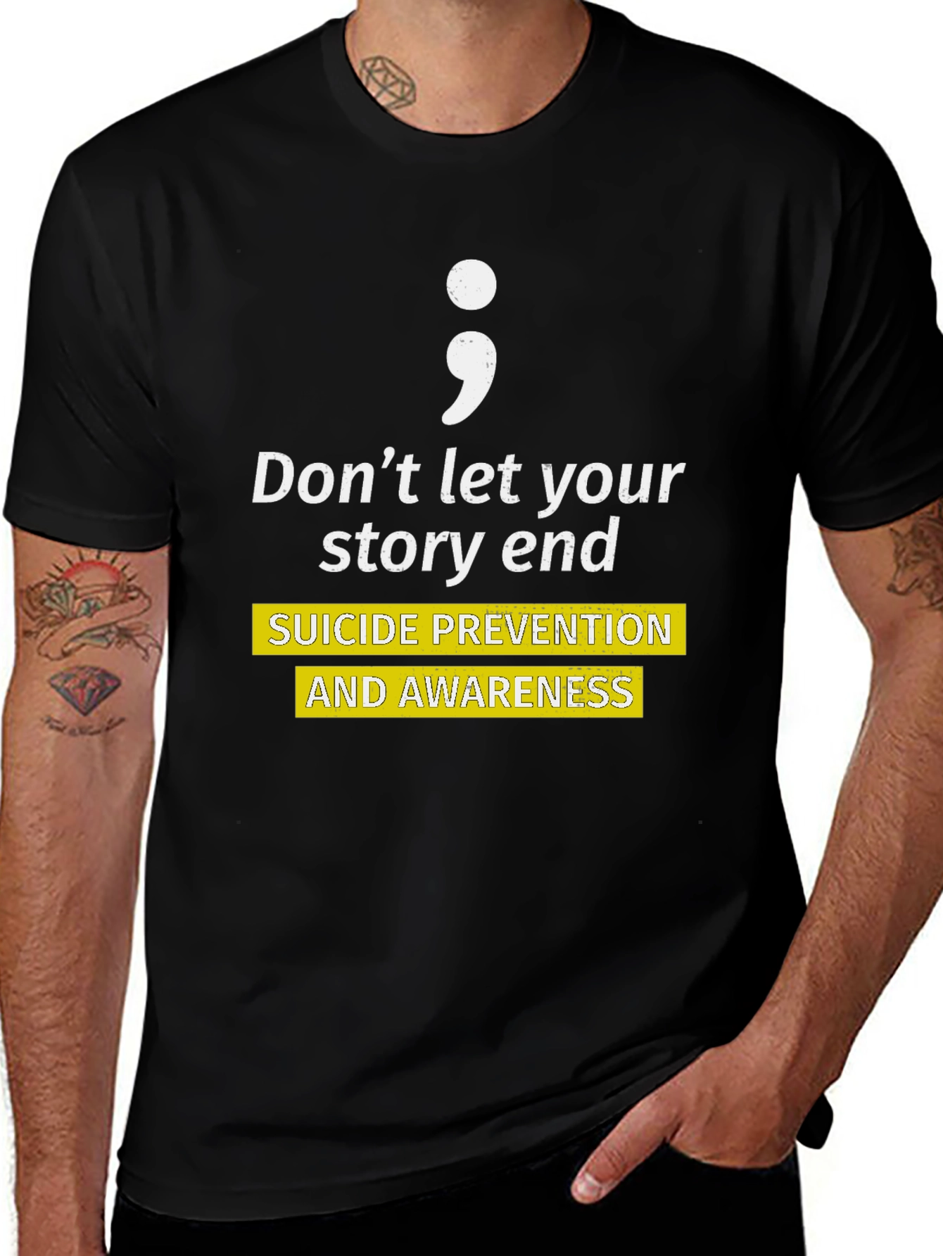 Variant 8 of Semicolon Suicide Prevention Awareness Graphic Tee
