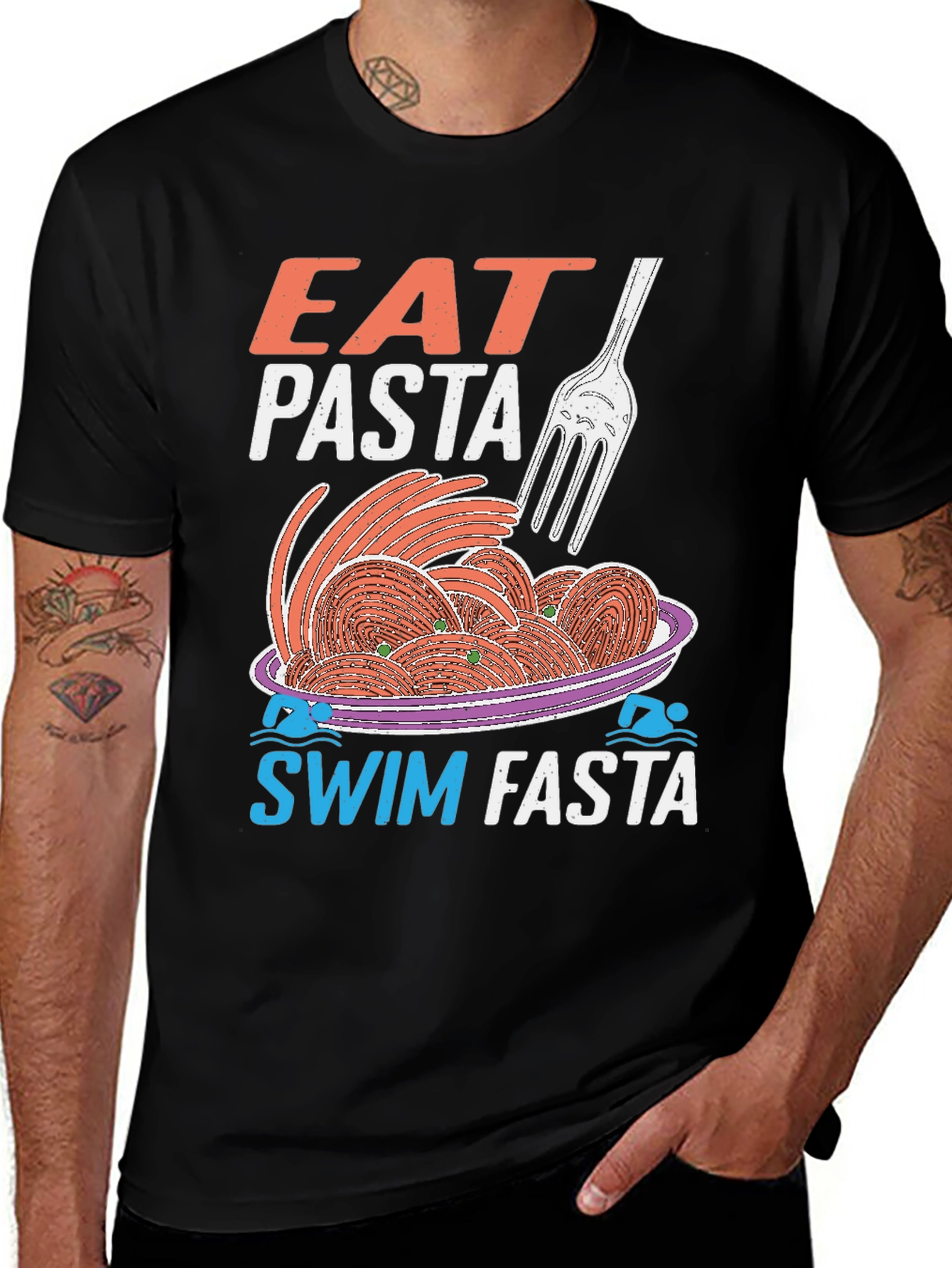 Variant 28 of Eat Pasta Swim Fasta Graphic Tee