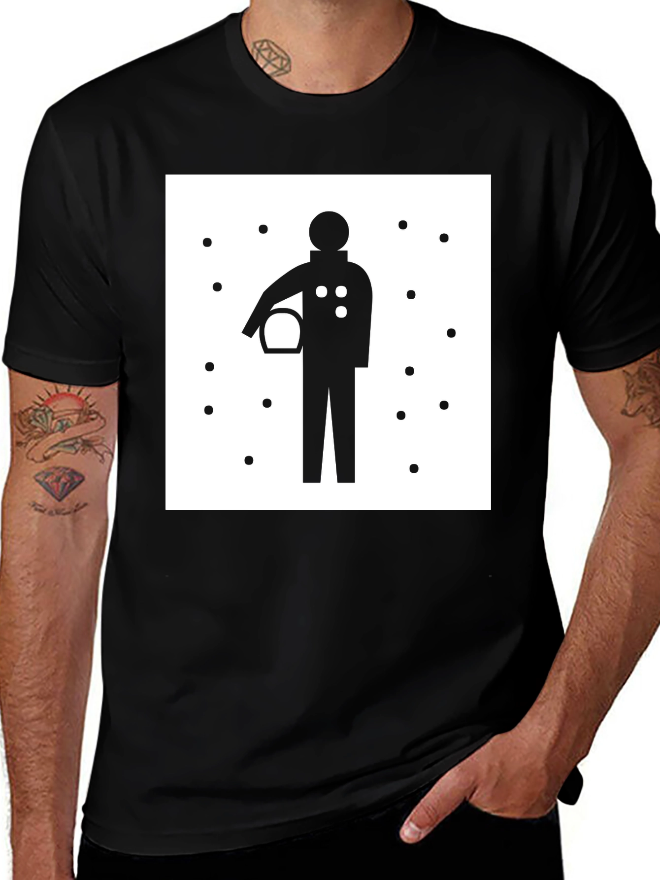 Astronaut Graphic Tee - Stylish Black T-Shirt
