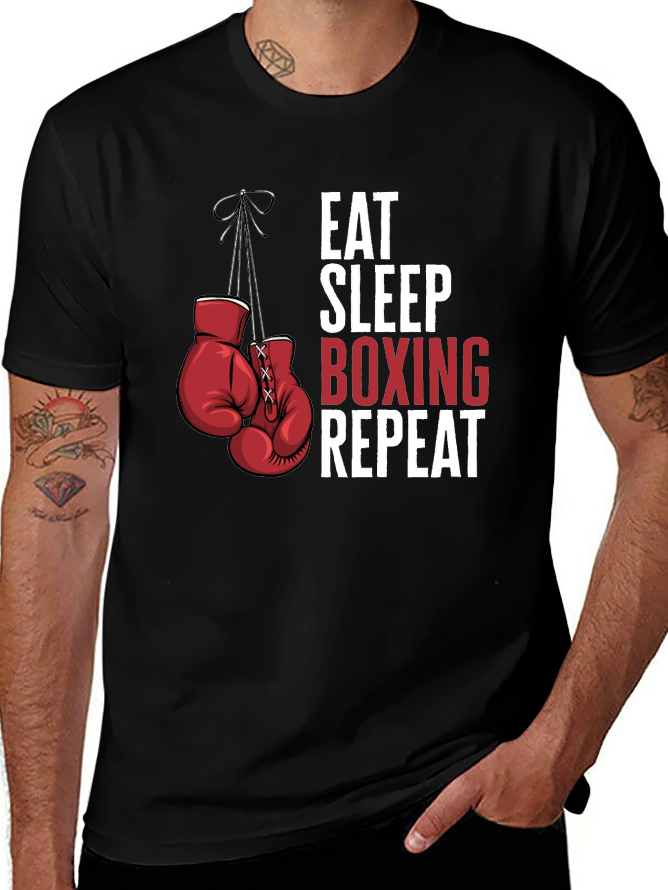 Variant 30 of Eat Sleep Boxing Repeat Graphic T-Shirt