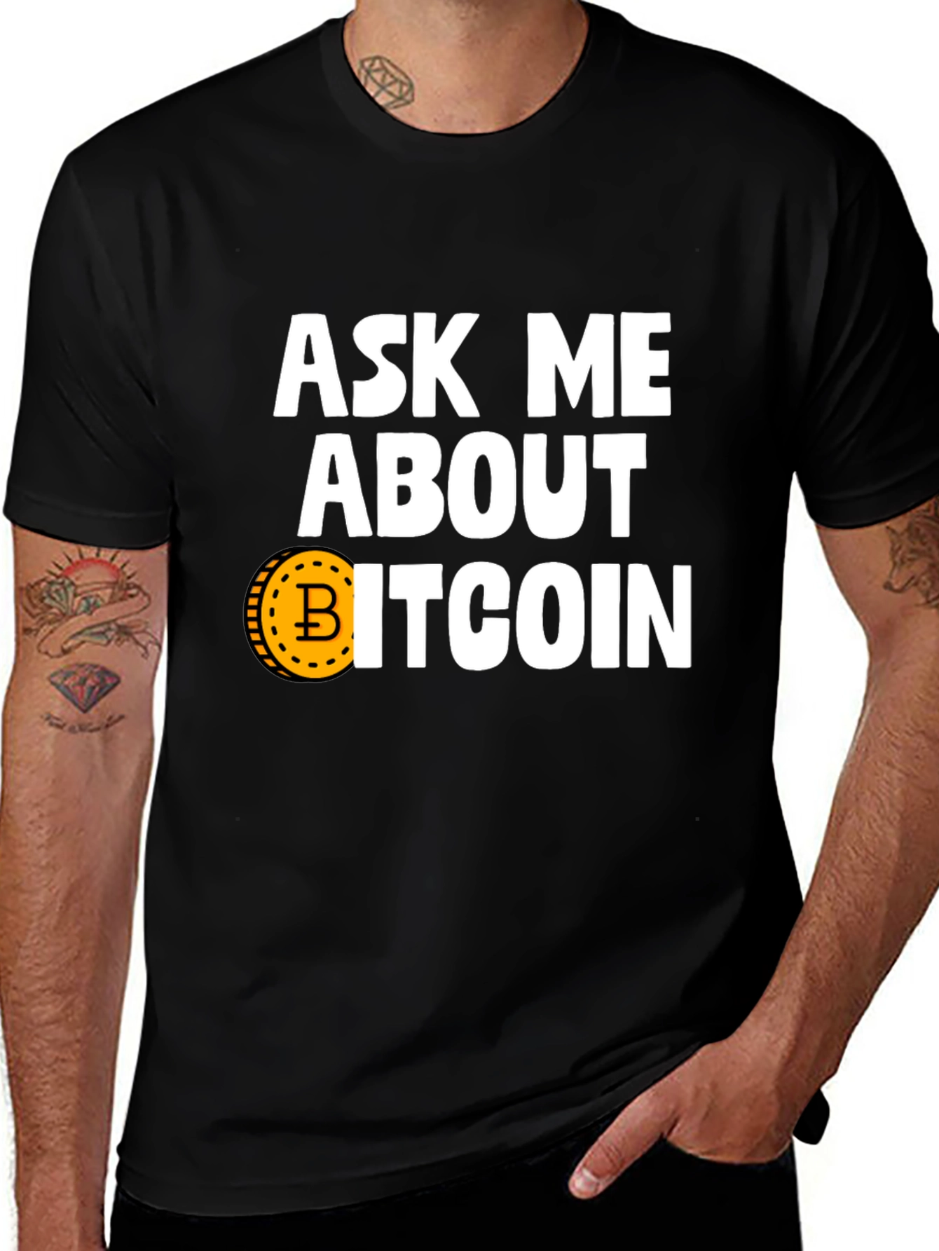 Ask Me About Bitcoin Black T-Shirt