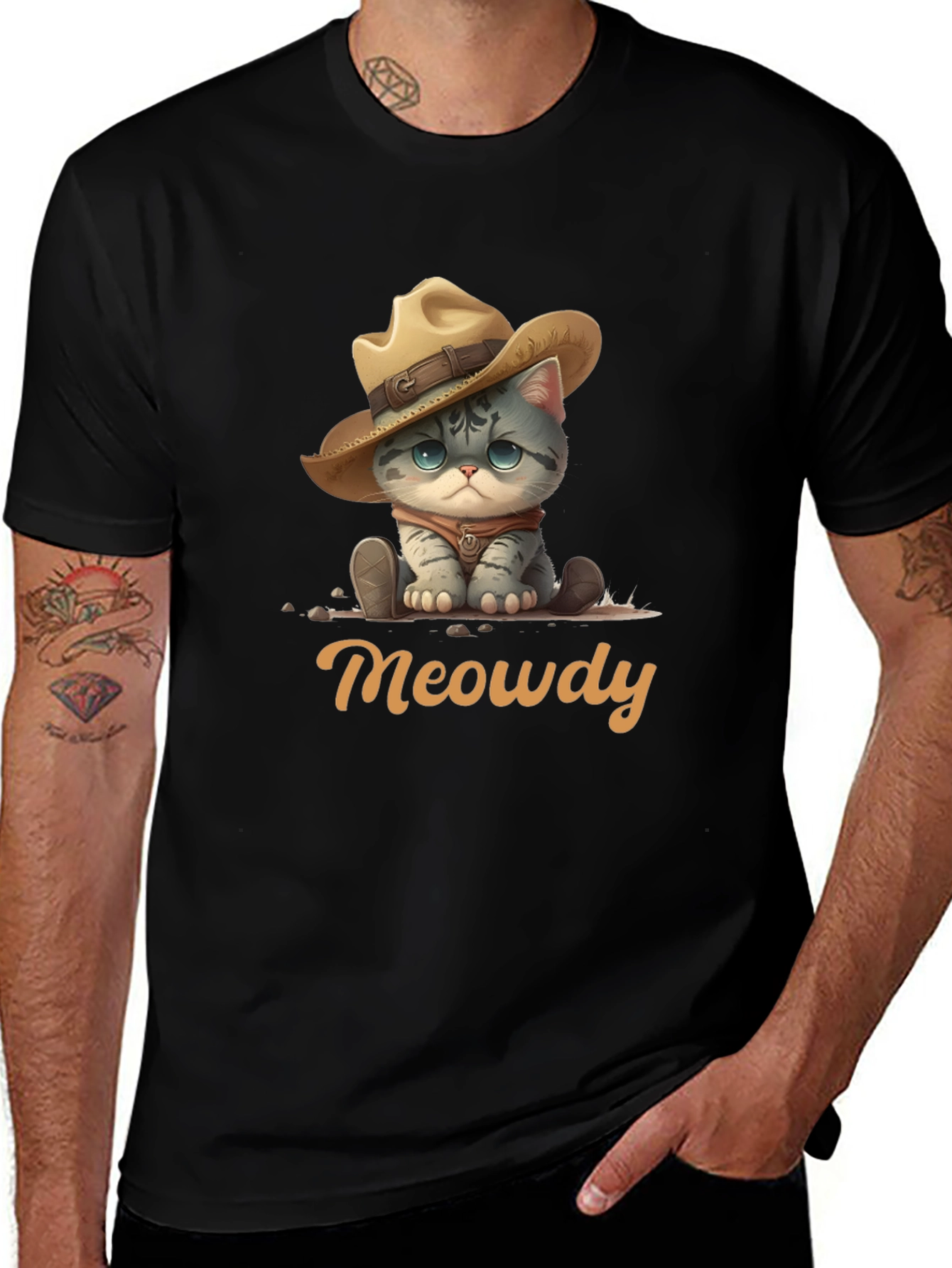 Variant 24 of Meowdy Cat Cowboy Graphic T-Shirt