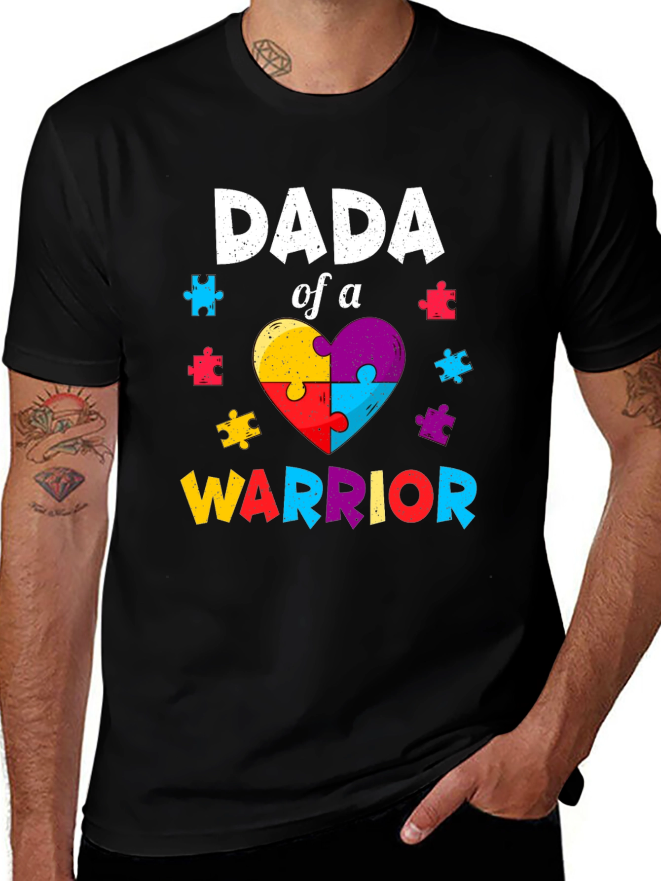 Dada of a Warrior T-Shirt Autism Awareness