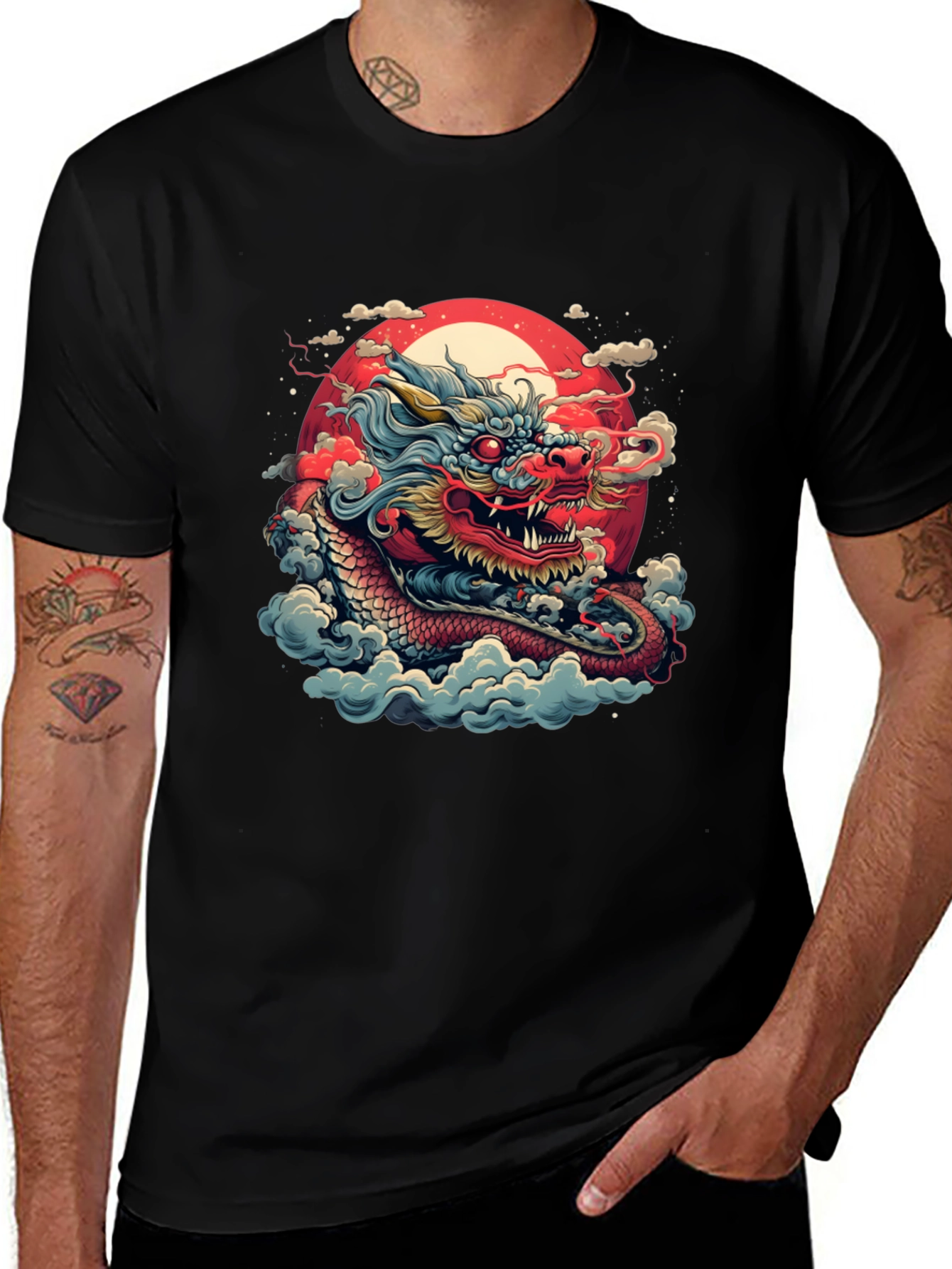 Variant 16 of Dragon Graphic Tee - Black T-Shirt
