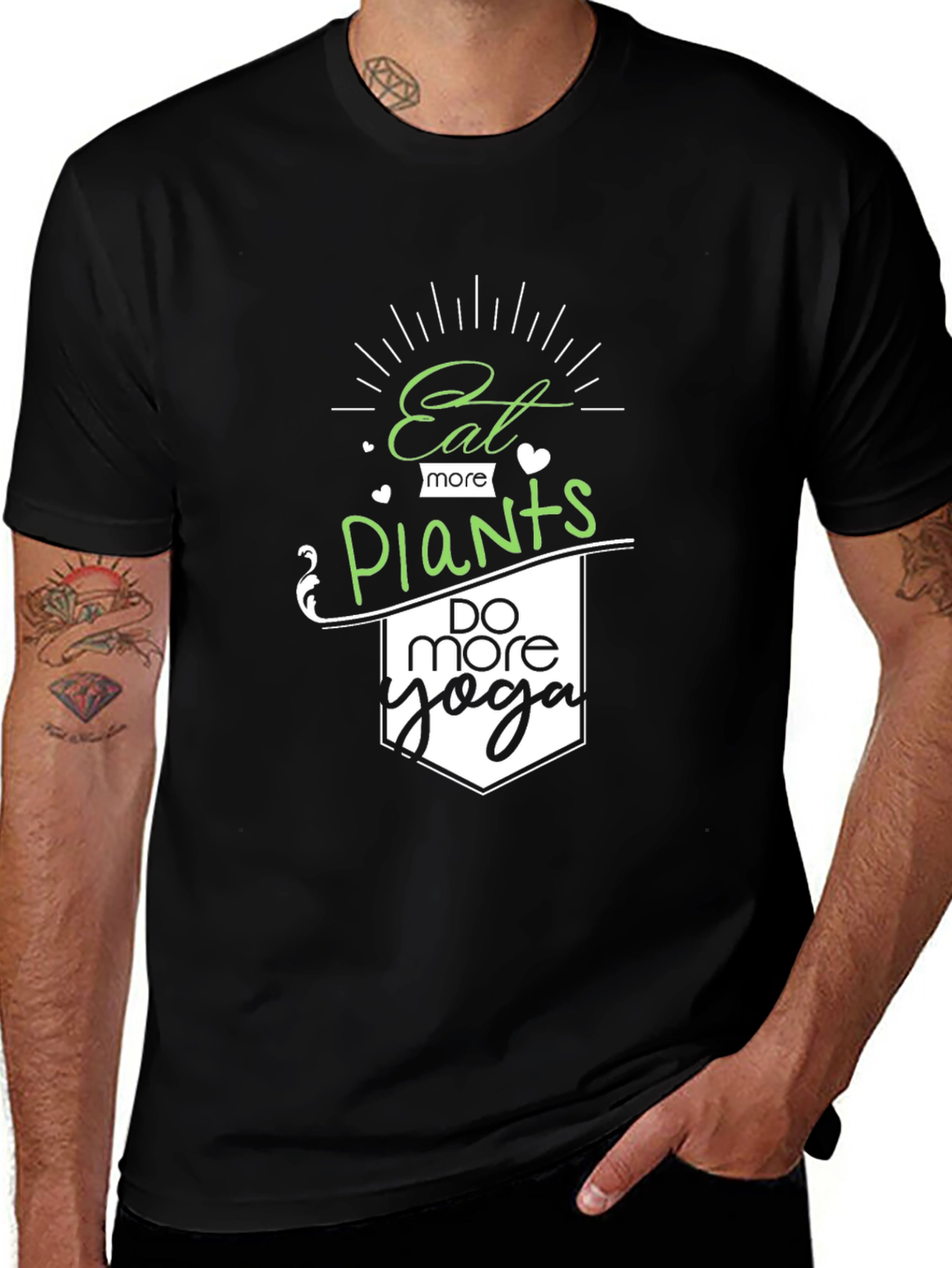 Variant 23 of Eat More Plants Do More Yoga Graphic T-Shirt
