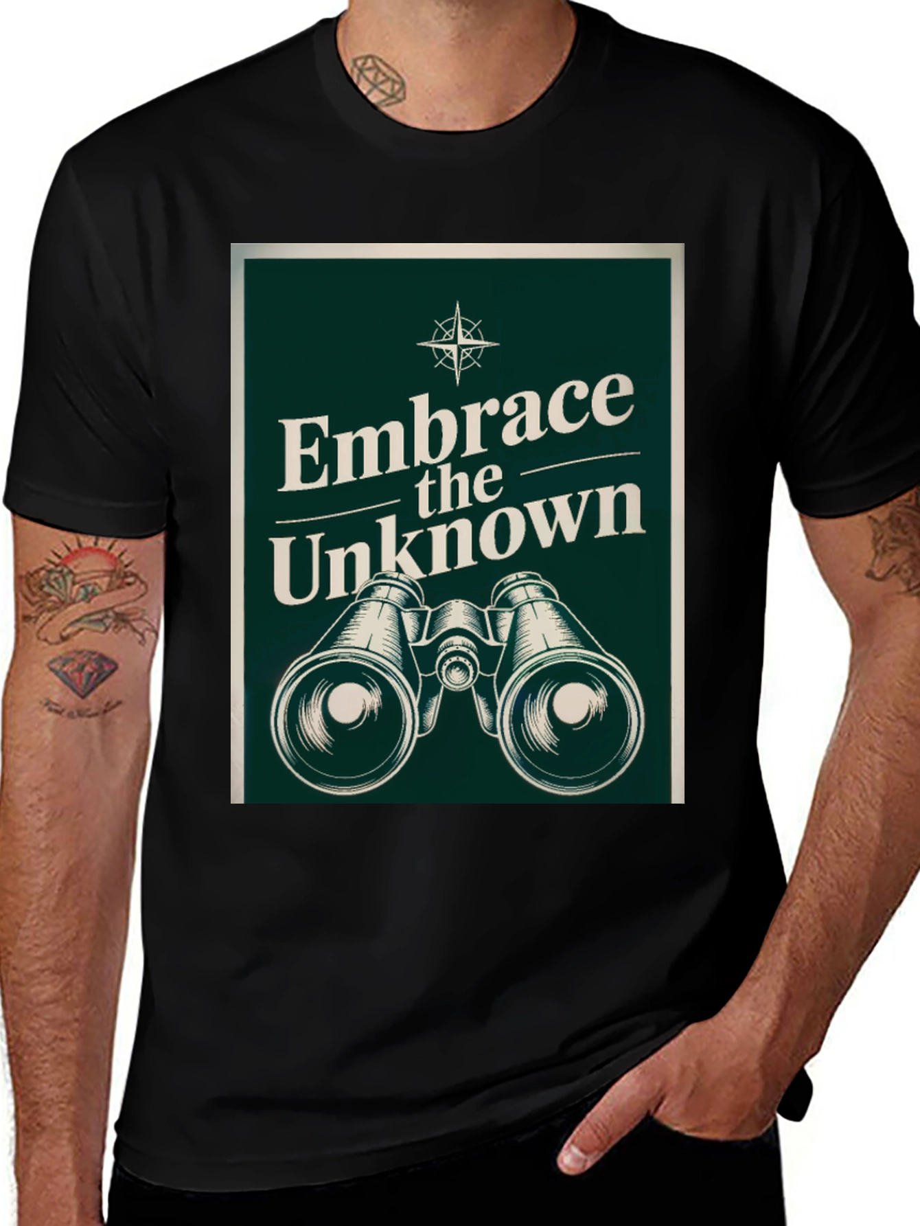 Variant 26 of Embrace the Unknown Binoculars Graphic Tee