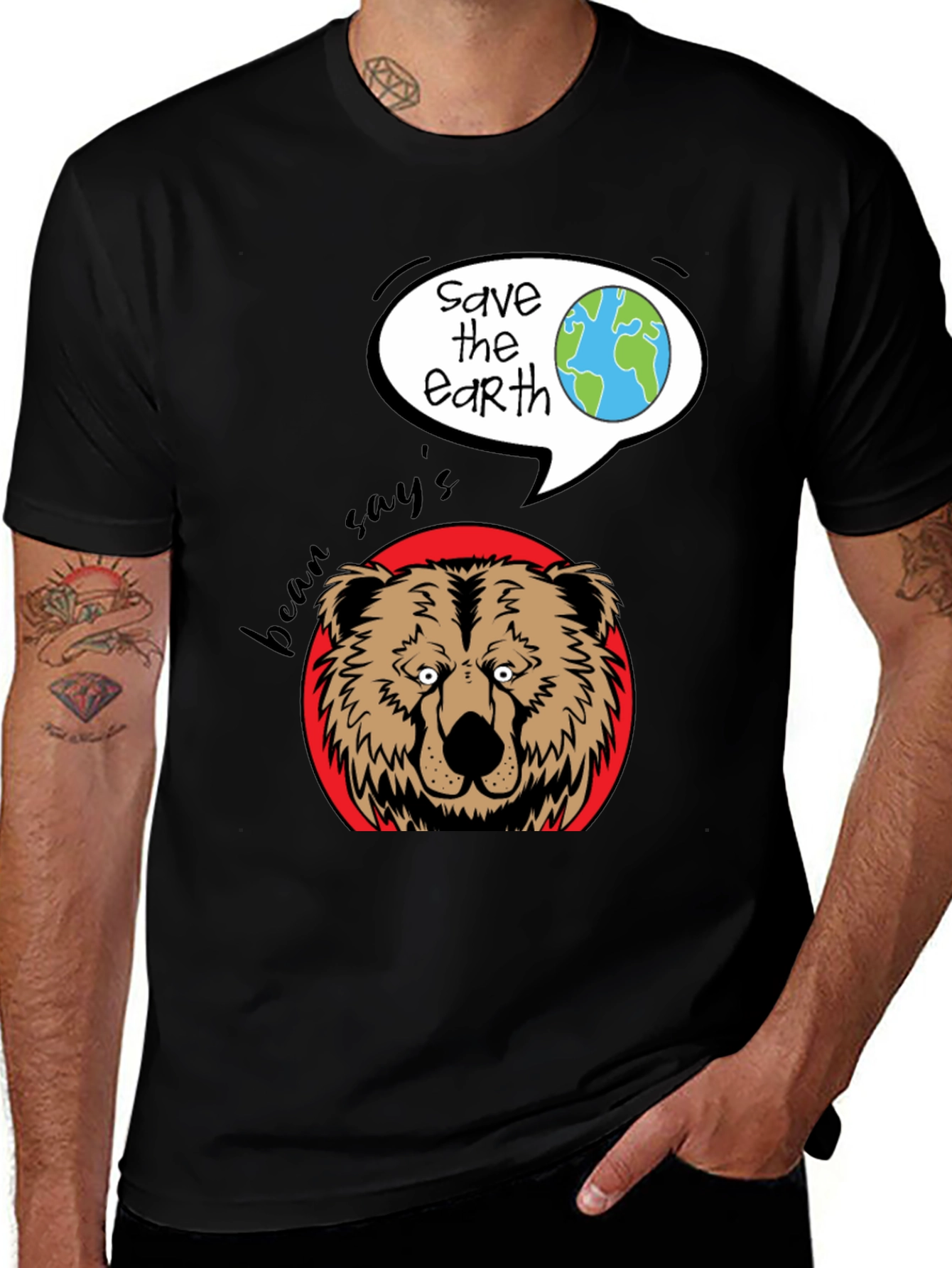 Variant 23 of Bean Says Save the Earth Graphic T-Shirt