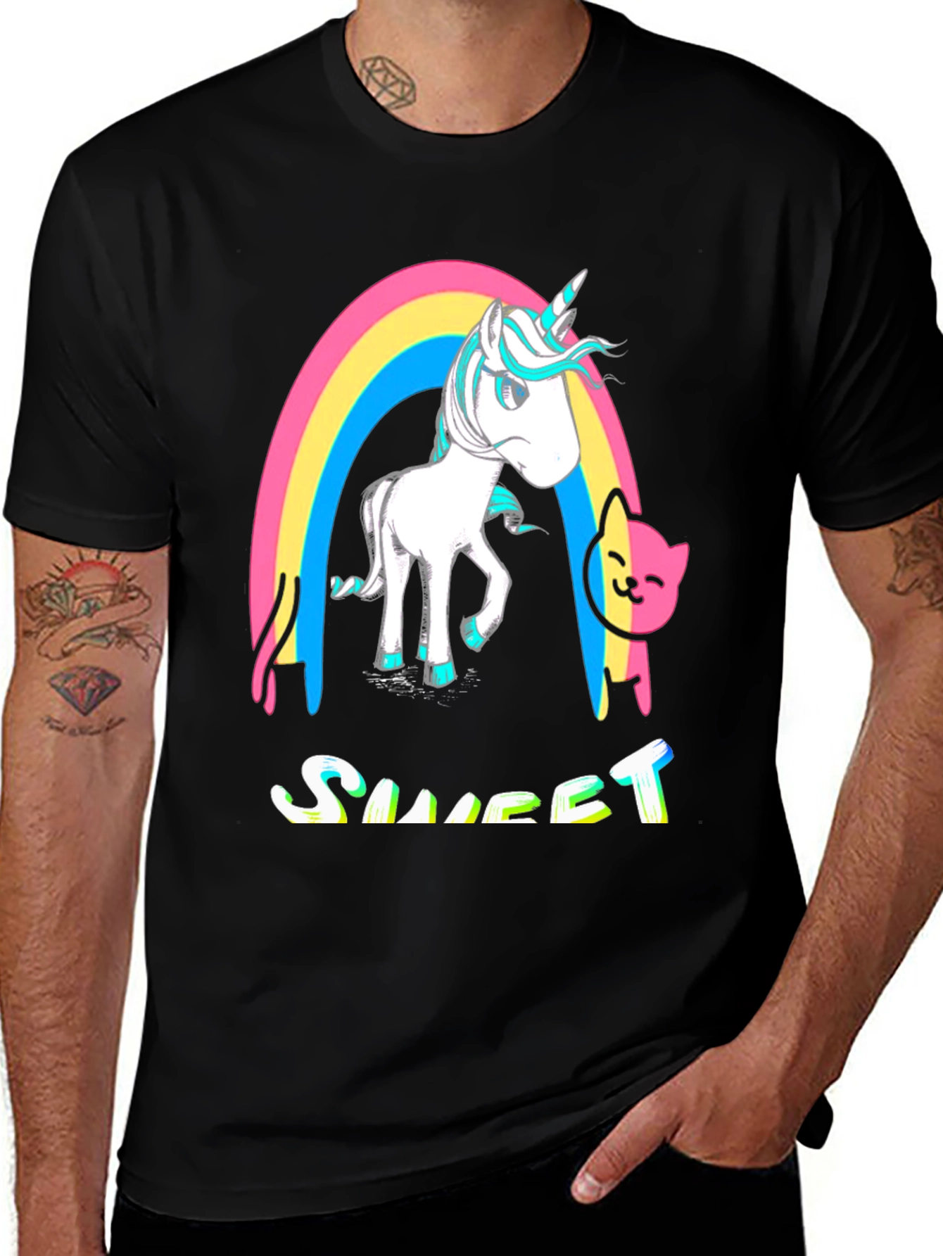 Variant 20 of Sweet Unicorn Rainbow Graphic T-Shirt
