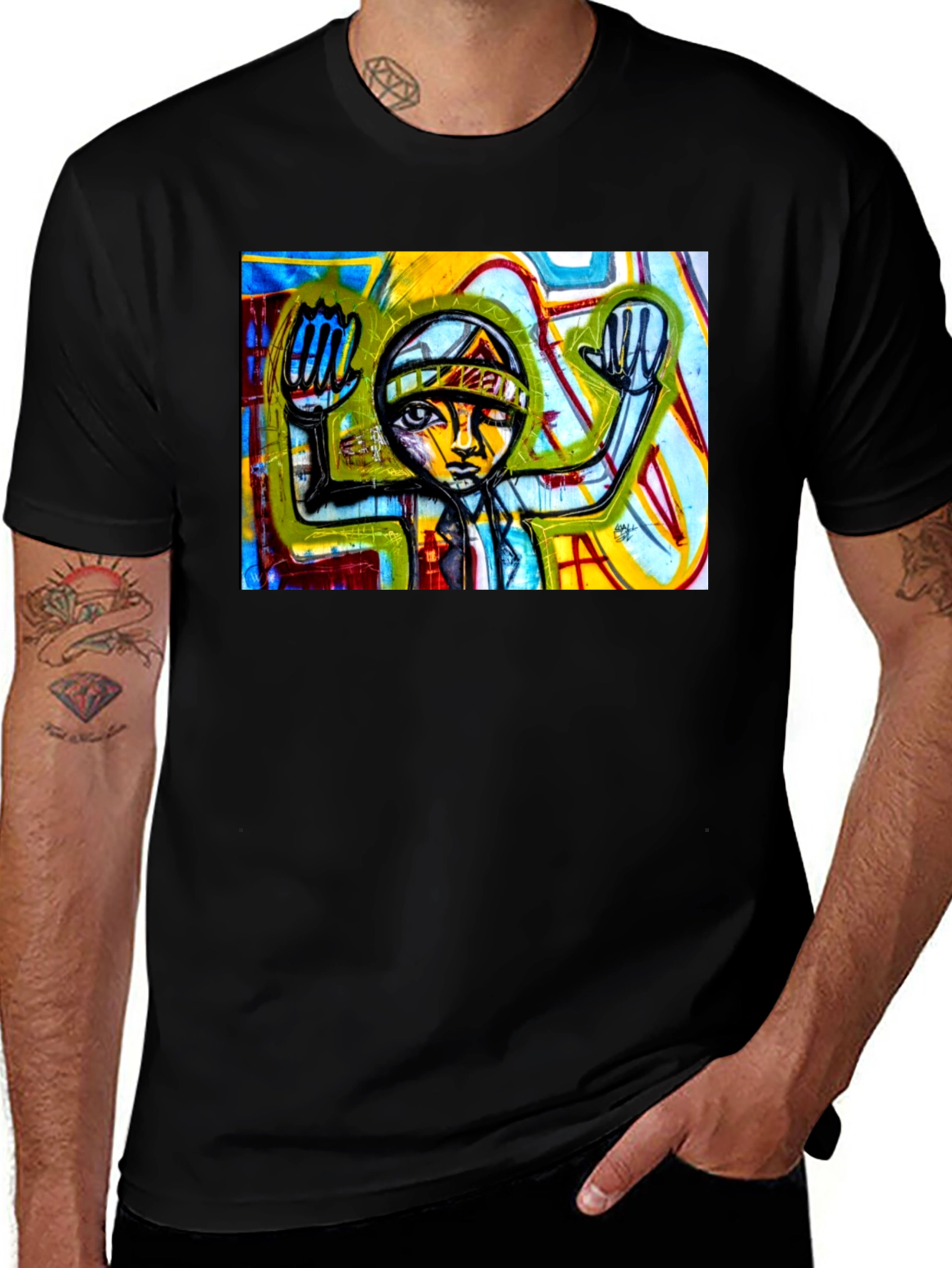 Variant 14 of Abstract Art Graphic Tee - Bold Expression