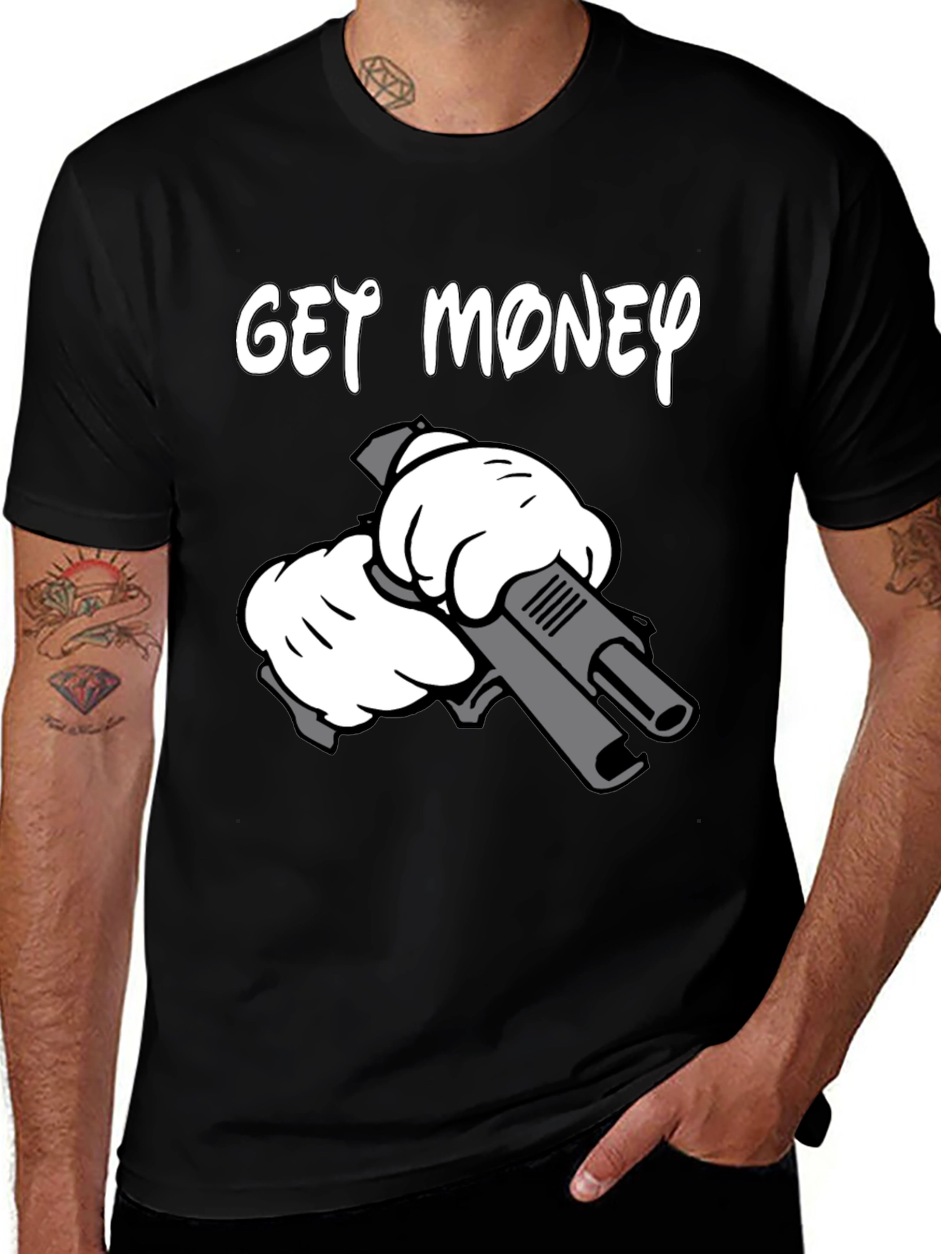 Variant 24 of Get Money Black Graphic T-Shirt