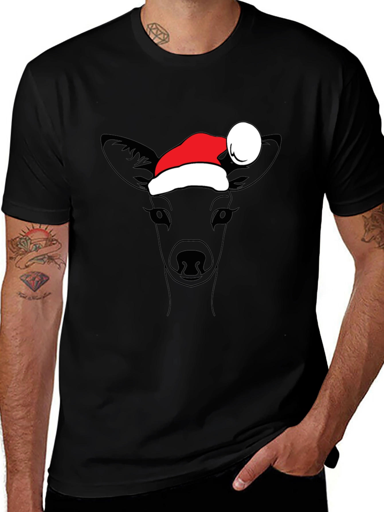 Variant 13 of Deer Santa Hat T-Shirt
