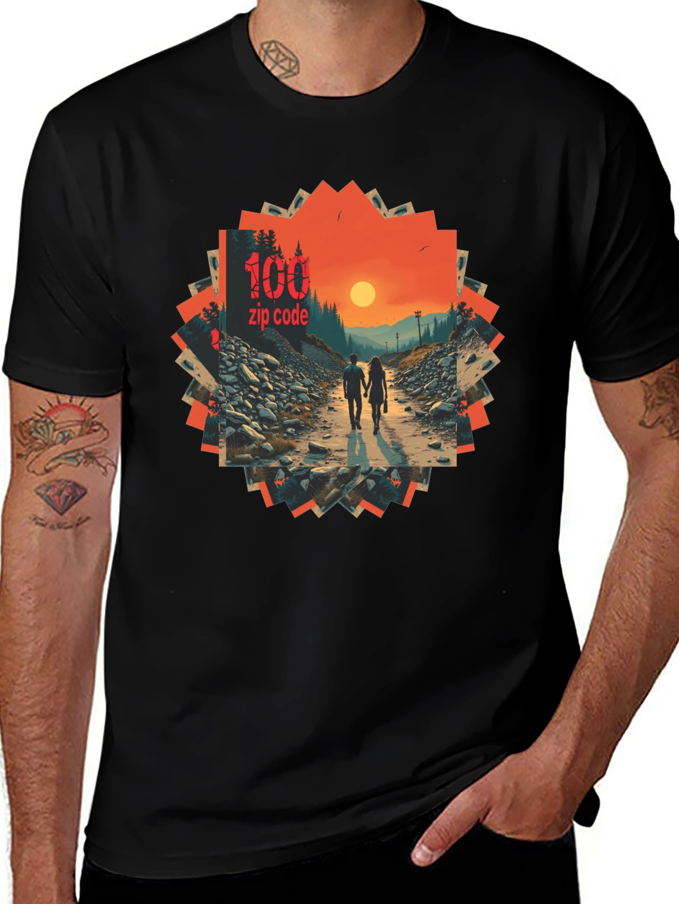 Sunset Zip Code Graphic Tee
