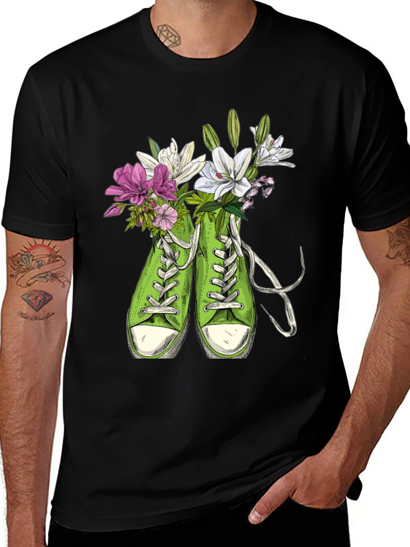 Variant 10 of Floral Sneaker Graphic T-Shirt