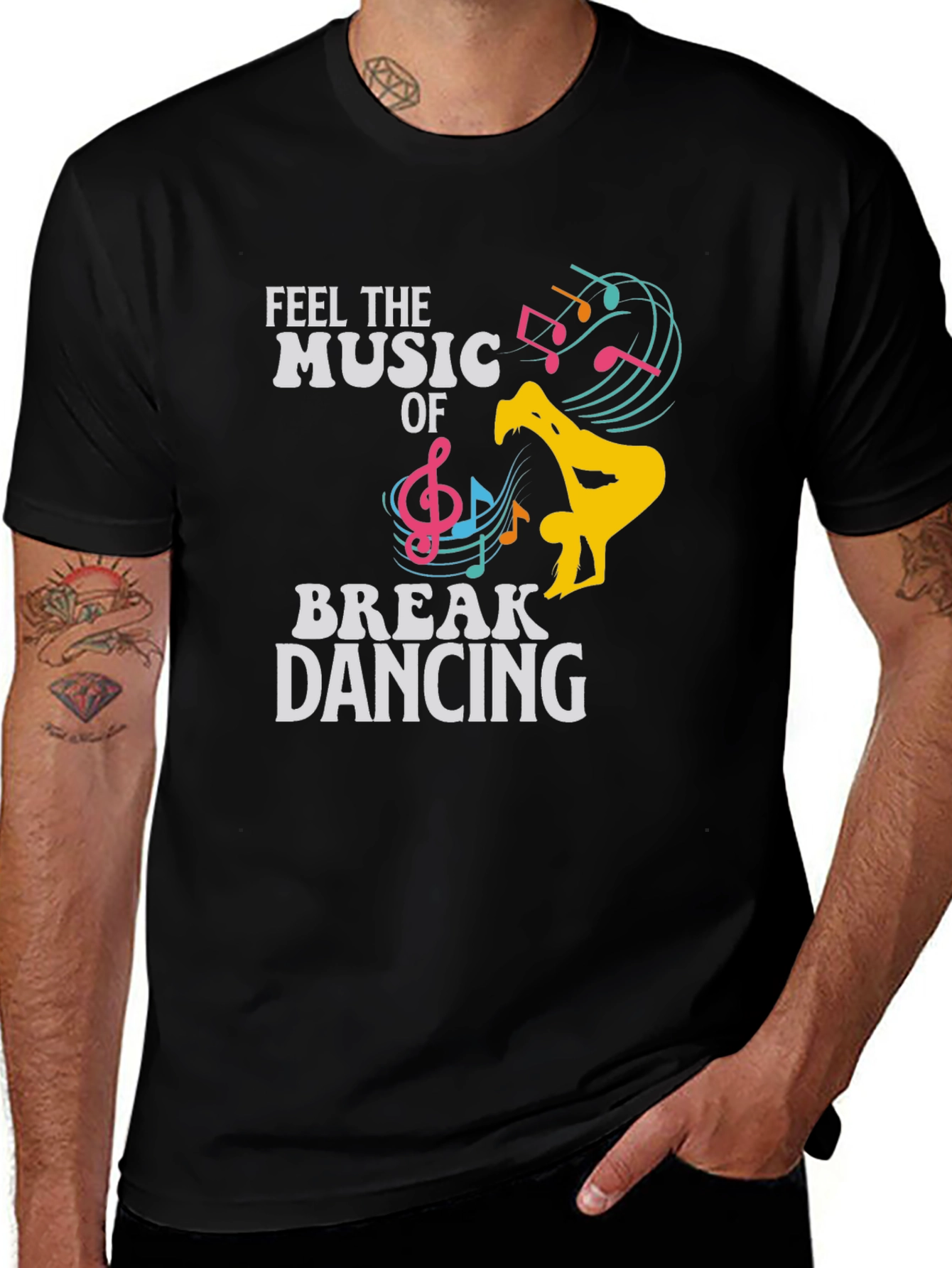Feel The Music Break Dancing Graphic Tee