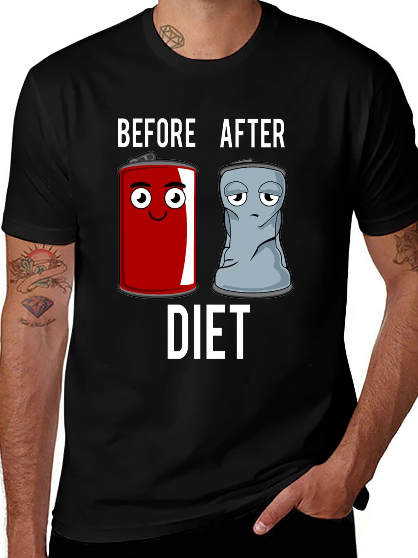 Variant 5 of Before & After Diet T-Shirt - Humorous Graphic Tee