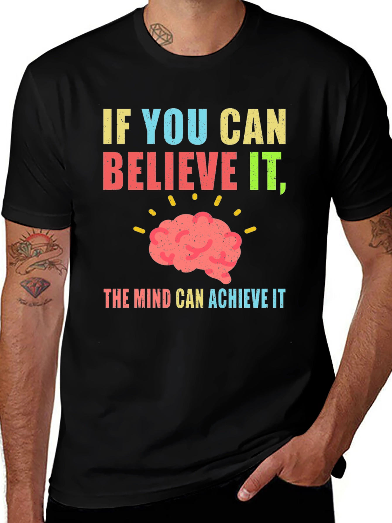 Motivational Brain Power Graphic T-Shirt