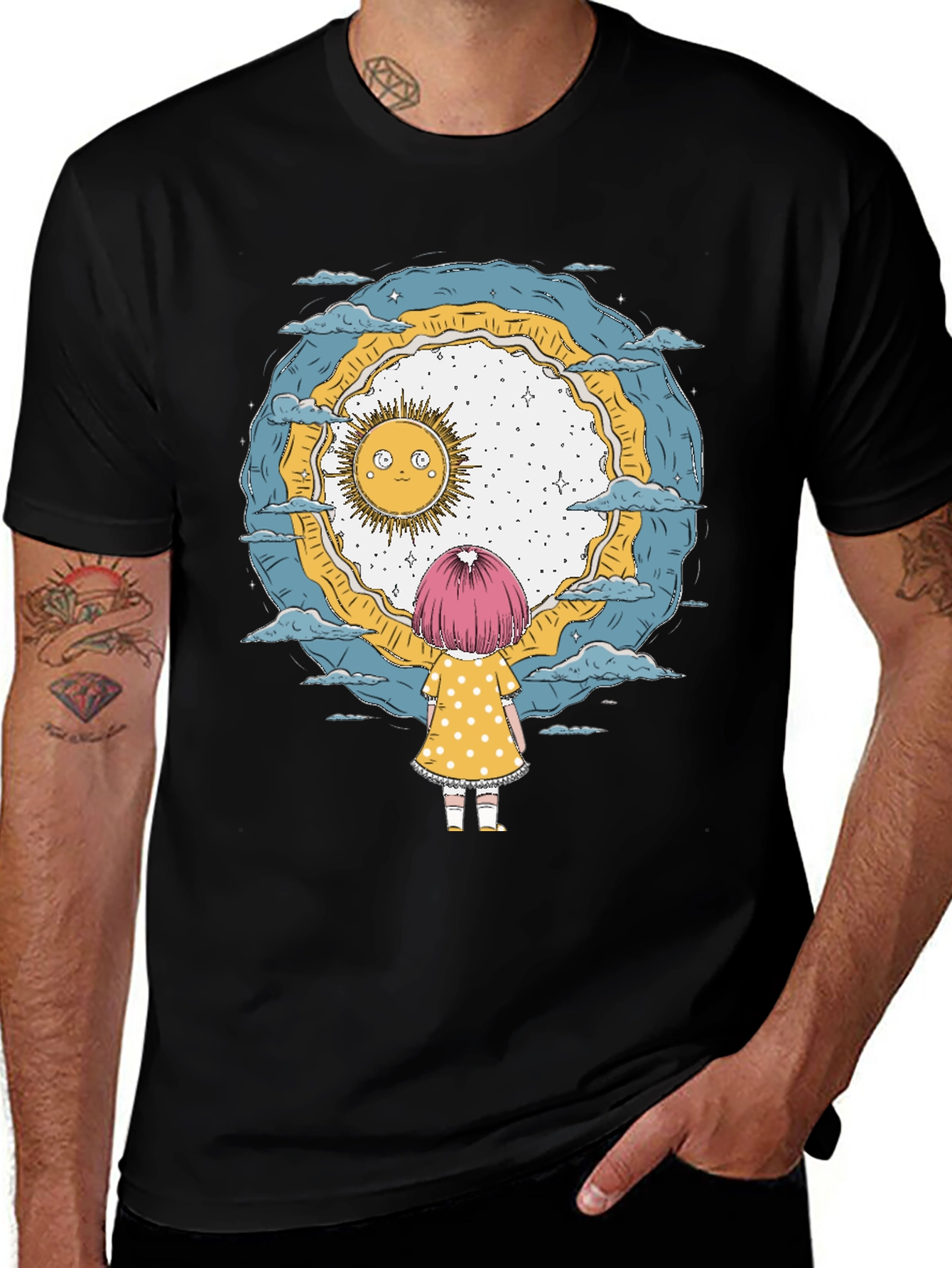 Variant 13 of Whimsical Girl & Sun Graphic T-Shirt