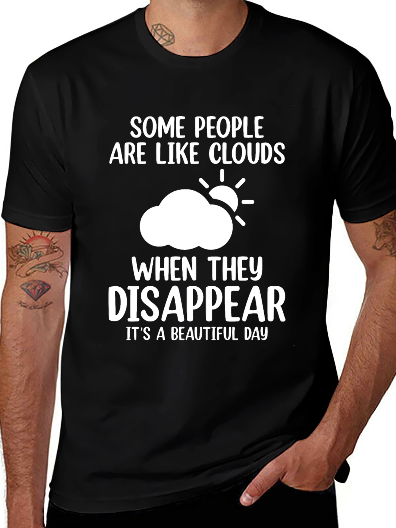 Variant 22 of Funny Cloud Disappear T-Shirt - Beautiful Day Tee