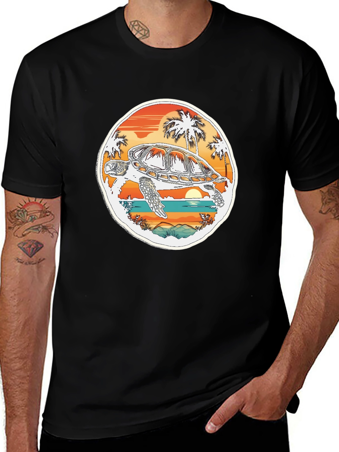 Variant 10 of Turtle Sunset T-Shirt - Relaxed Graphic Tee