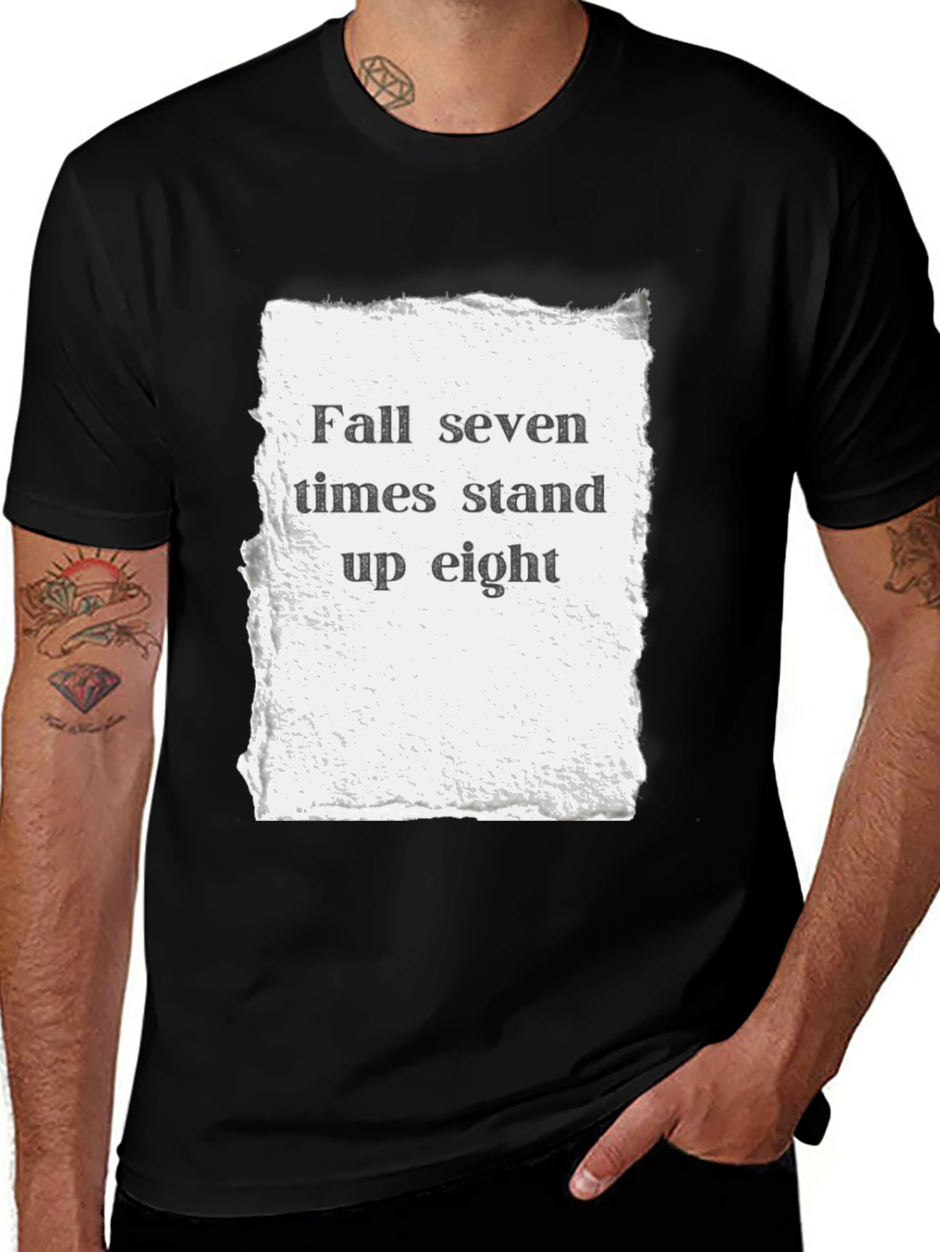 Variant 22 of Motivational T-Shirt: Fall Seven Times Stand Up Eight