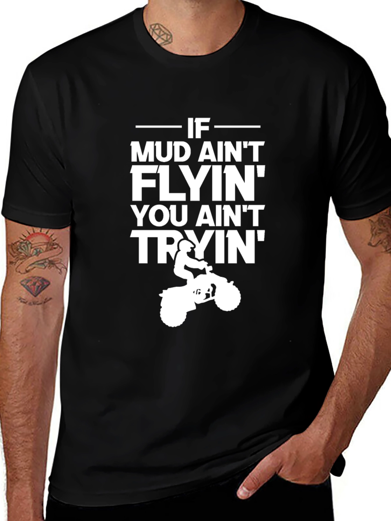 Mud Flyin' ATV T-Shirt - Black Graphic Tee