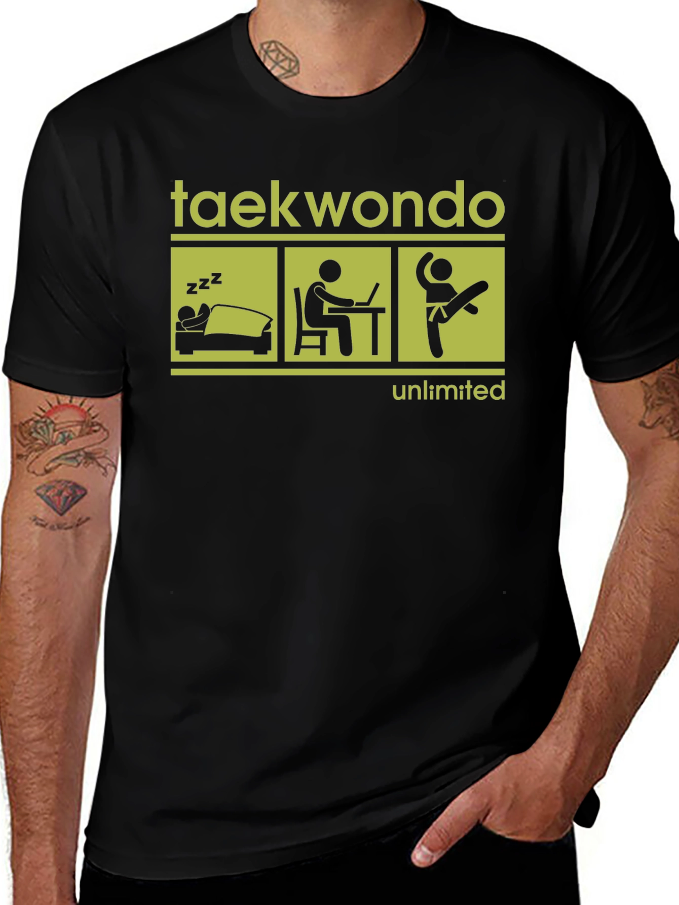 Variant 5 of Taekwondo Unlimited Graphic T-Shirt - Black