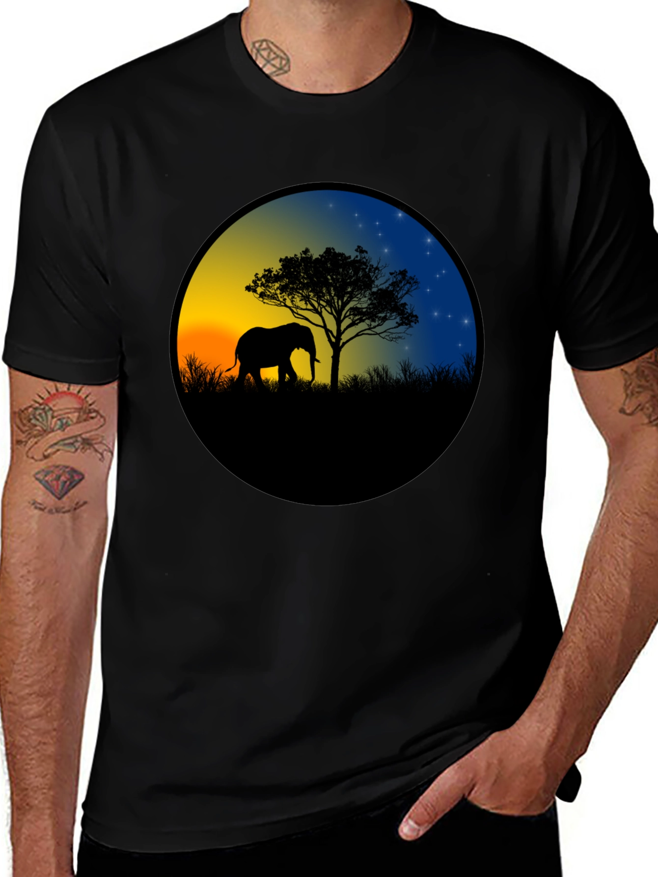 Variant 14 of Elephant Silhouette Sunset T-Shirt