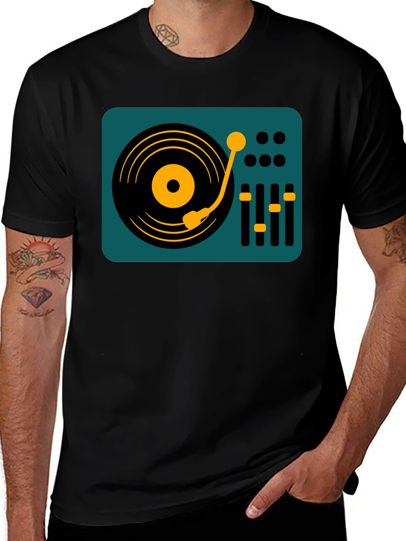 Variant 26 of DJ Turntable Graphic Tee - Music Lover's T-Shirt