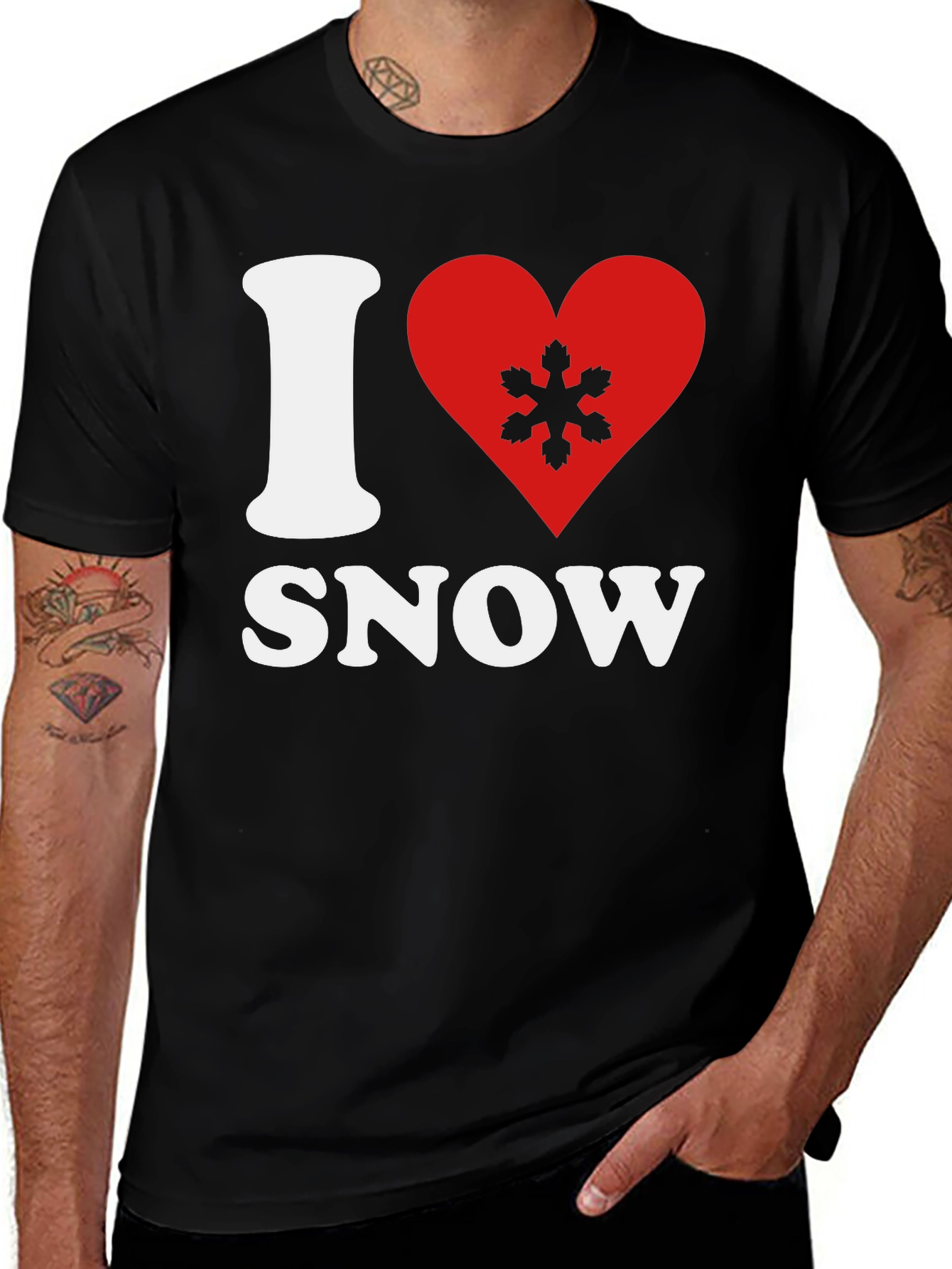 Variant 10 of I Heart Snow T-Shirt - Winter Holiday Tee