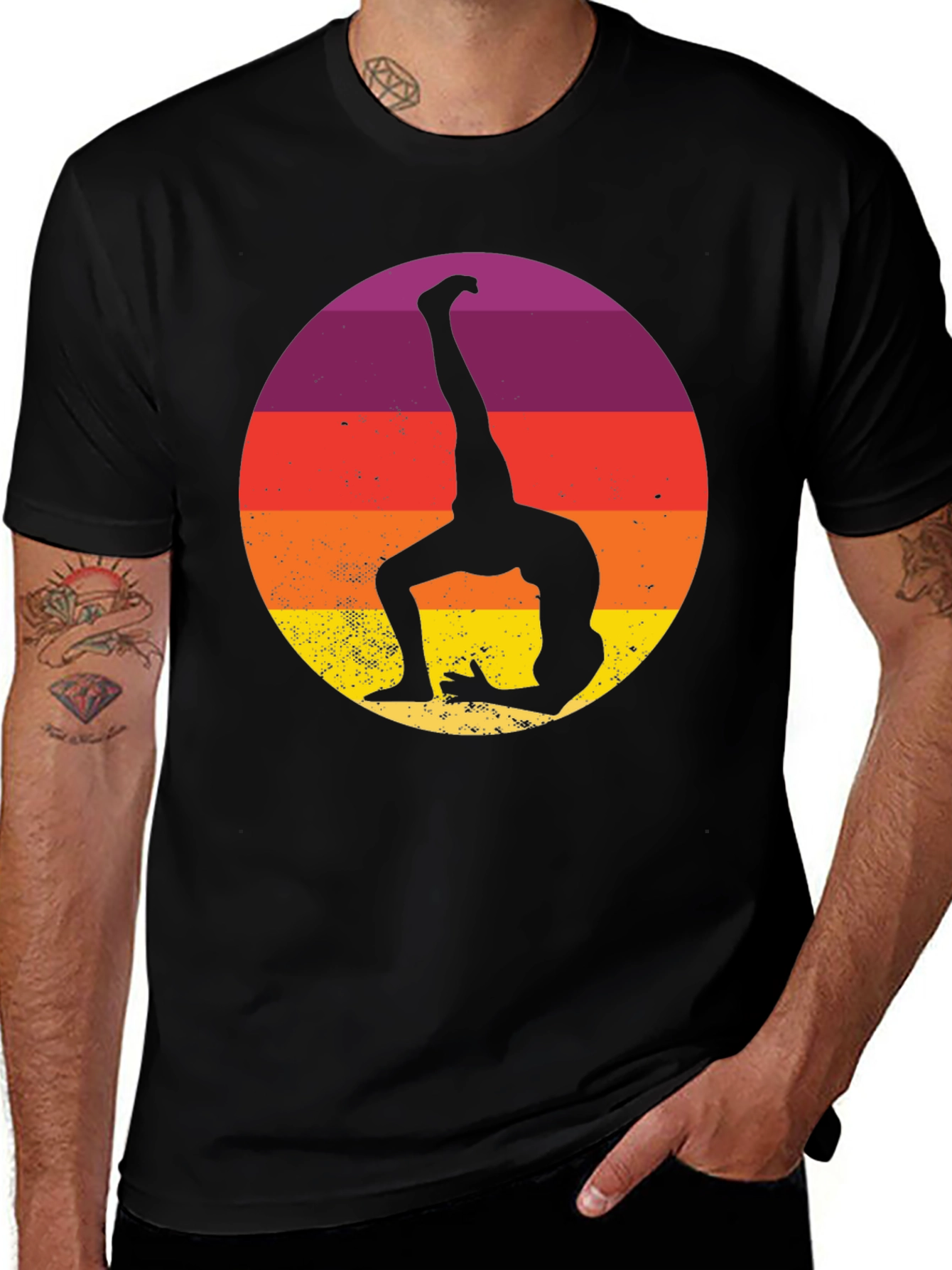 Variant 6 of Retro Yoga Pose T-Shirt