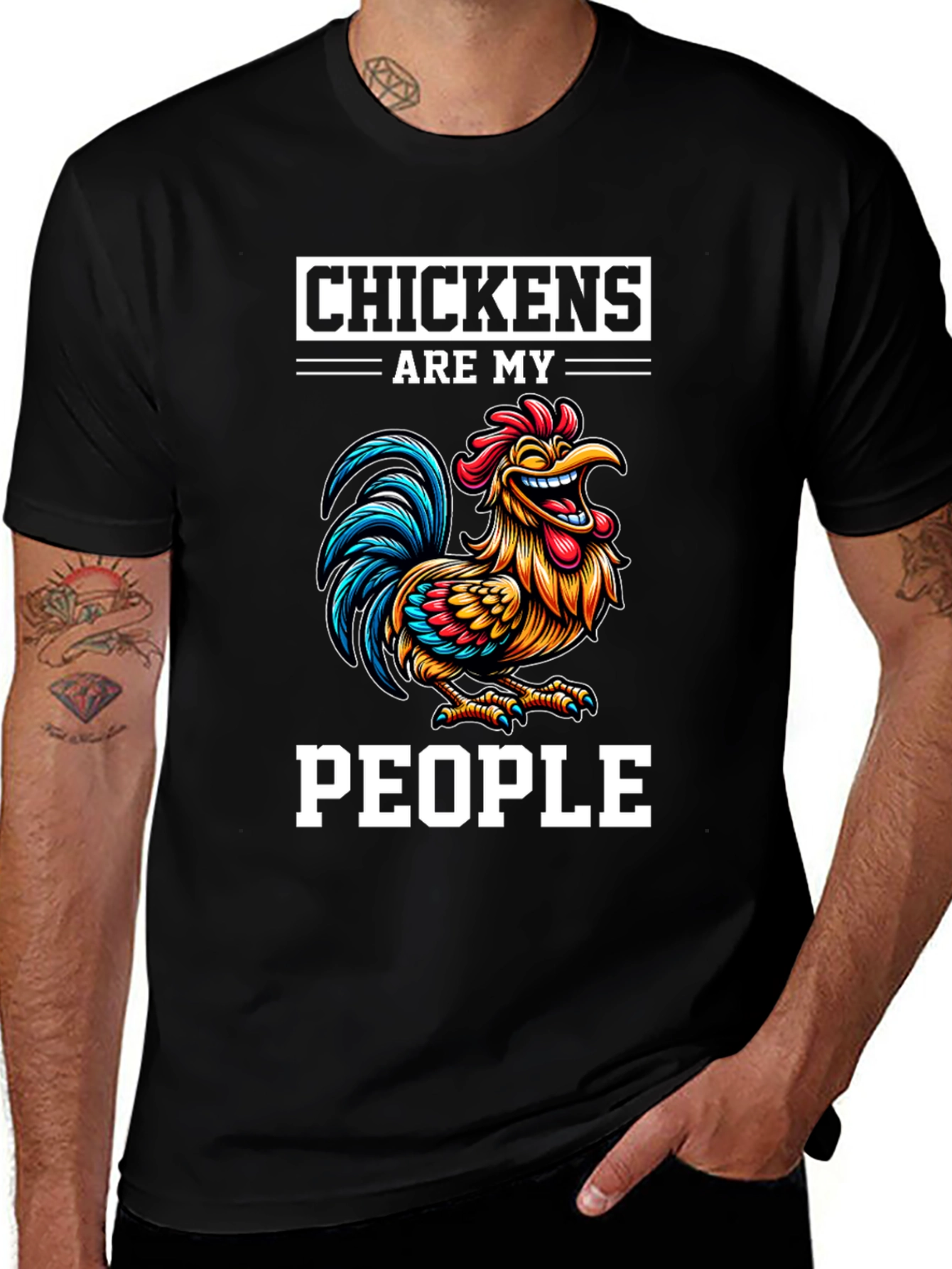 Variant 5 of Funny Chicken Graphic T-Shirt - Novelty Tee