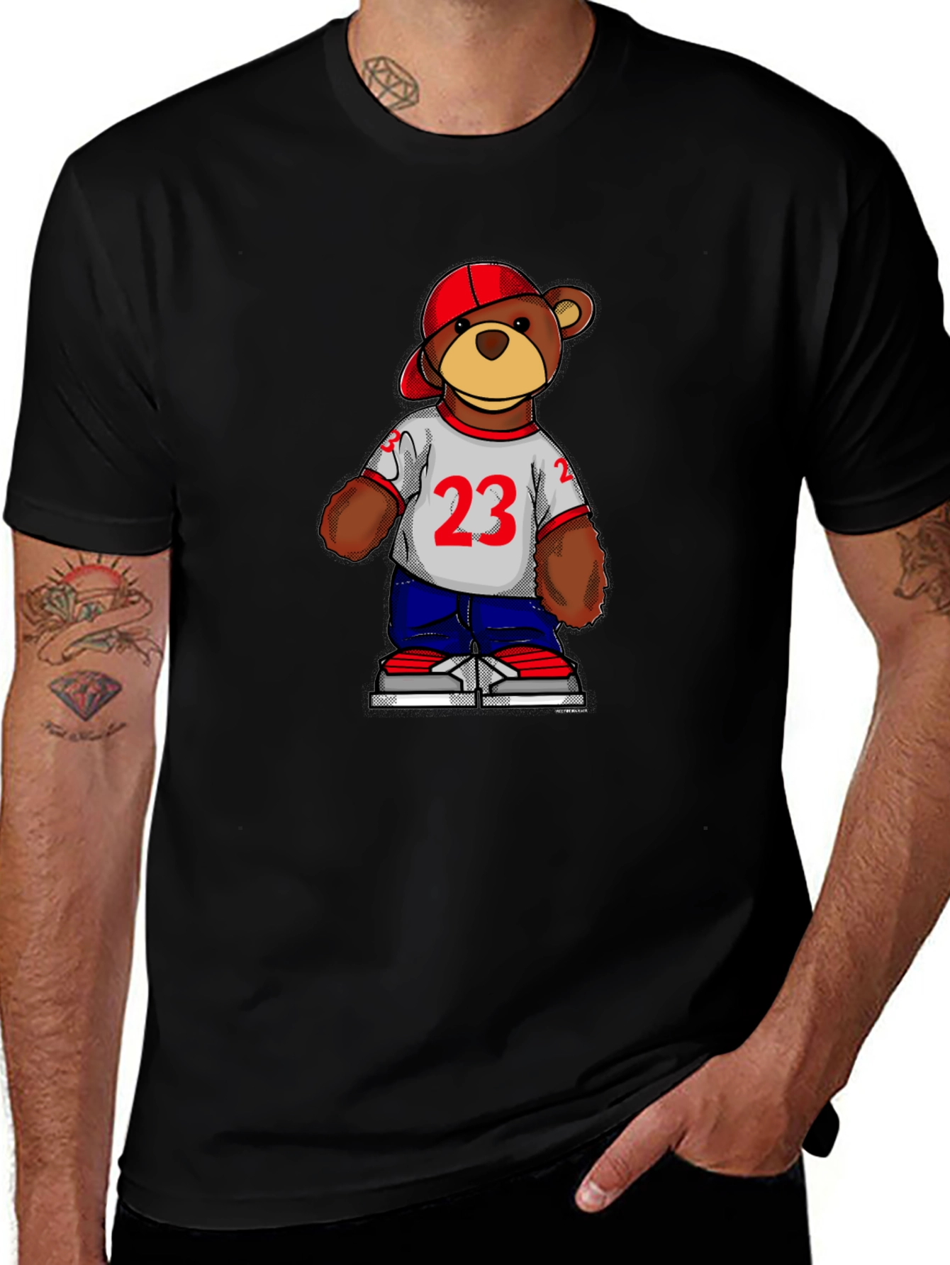 Variant 22 of Teddy Bear in 23 Jersey Men's Black T-Shirt