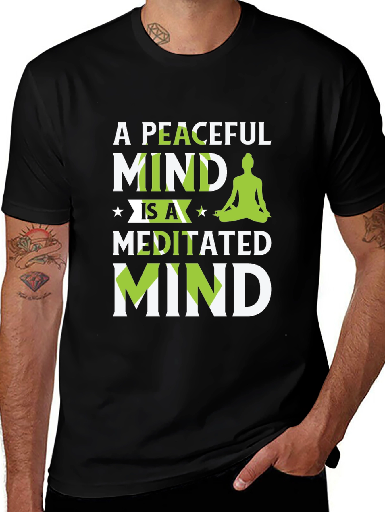 Variant 23 of Peaceful Meditated Mind Black Graphic T-Shirt