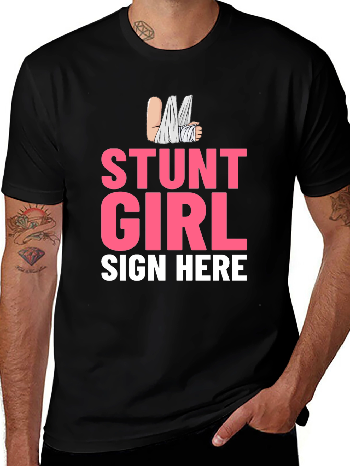 Variant 4 of Stunt Girl T-Shirt - Fun Injury Humor Tee
