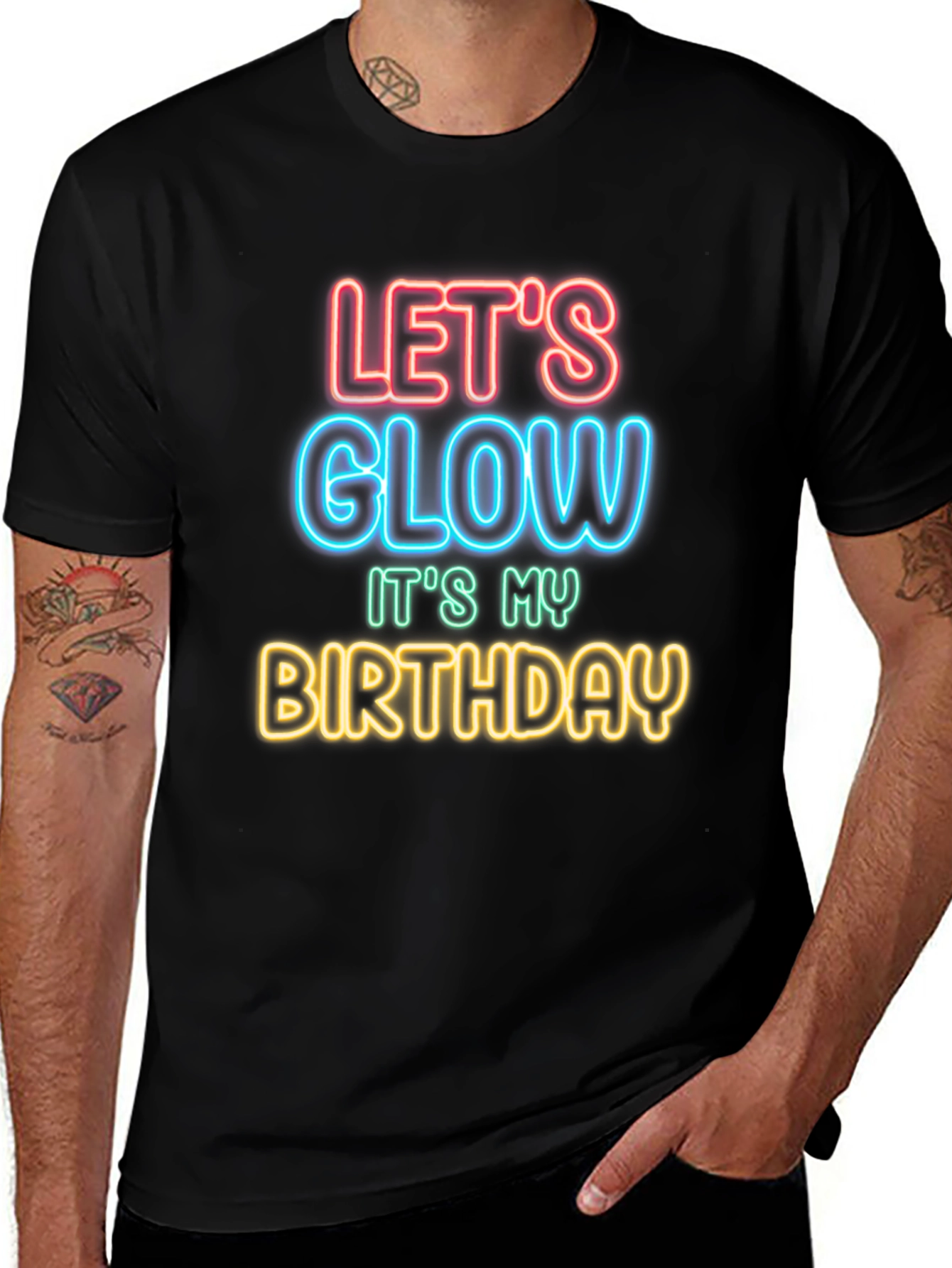 Variant 4 of Let's Glow Birthday T-Shirt