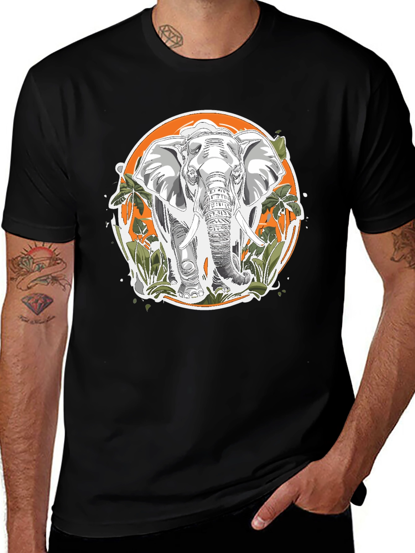 Variant 16 of Elephant Graphic Print T-Shirt