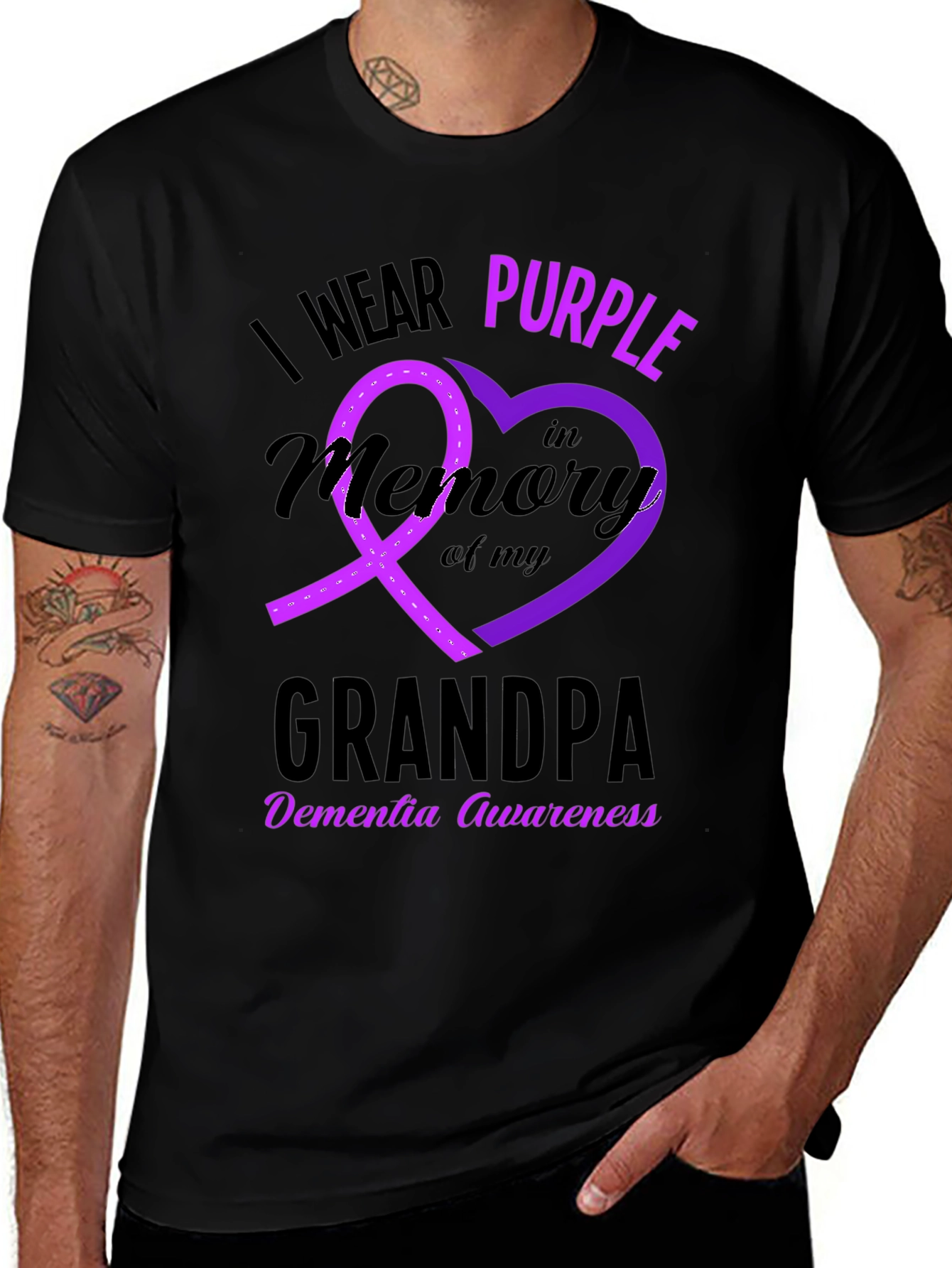 Variant 22 of I Wear Purple for Grandpa Dementia Awareness T-Shirt