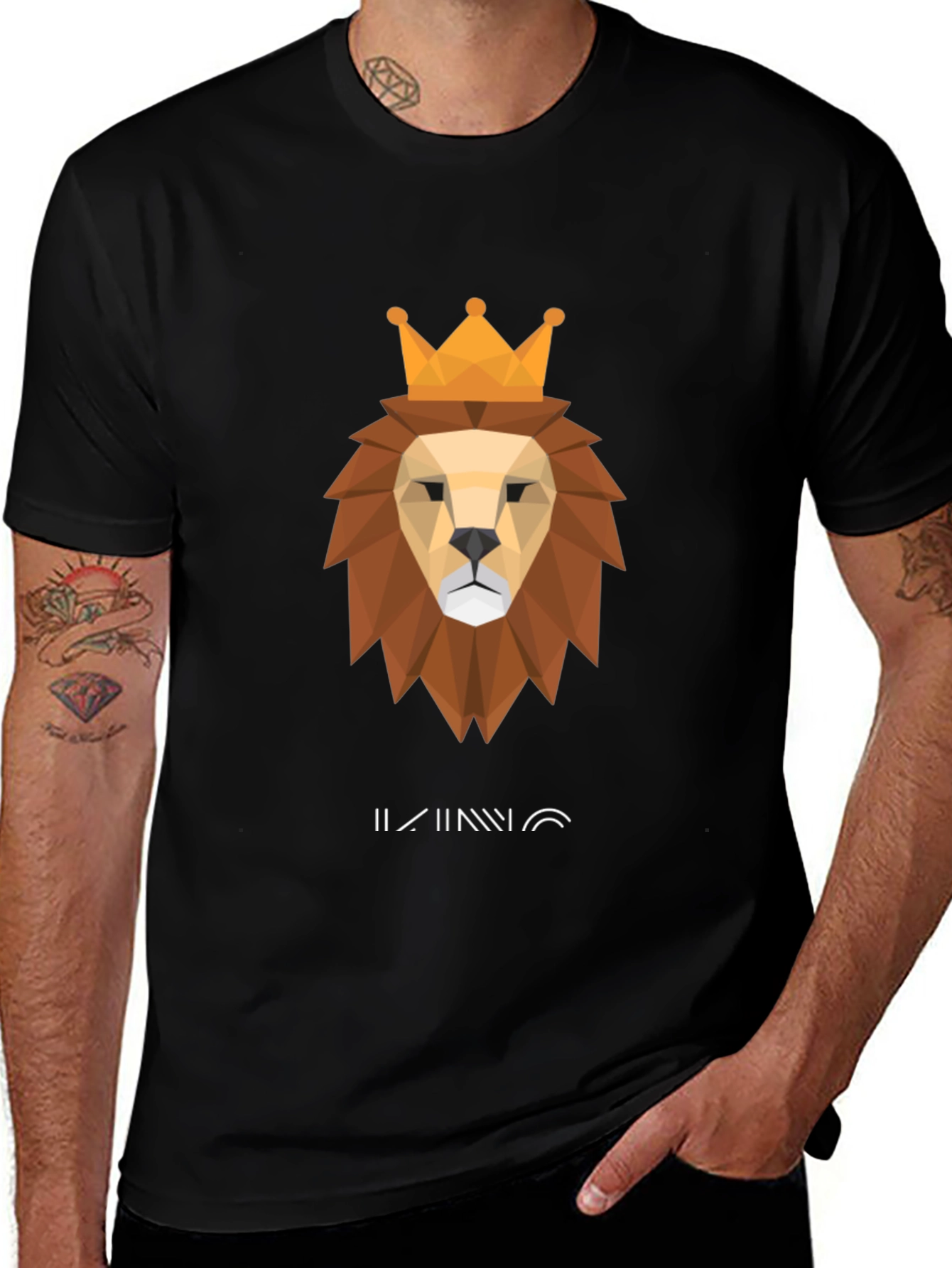 Variant 12 of King Lion Graphic Tee - Geometric Crown Design