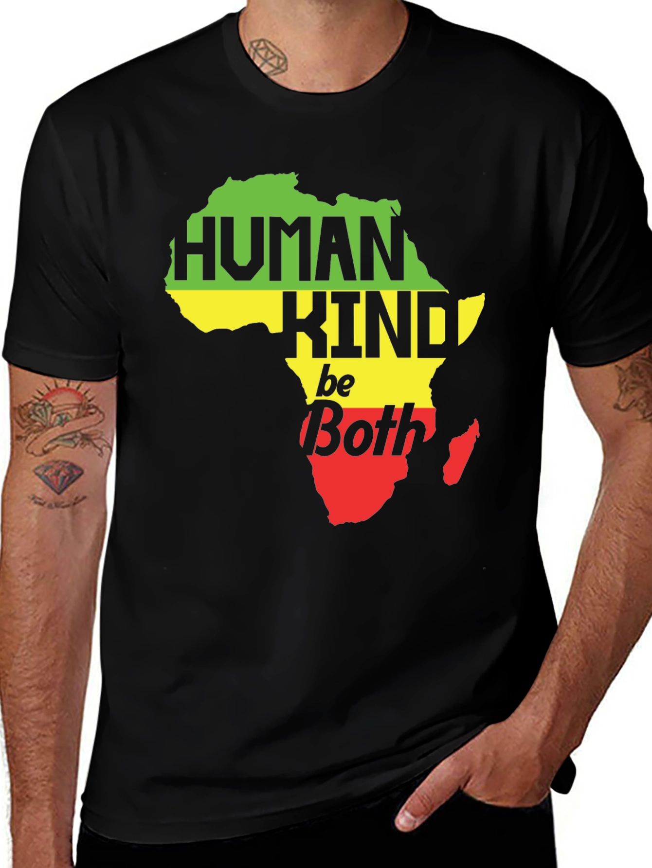 Variant 22 of Human Kind Be Both Africa Map Graphic Tee