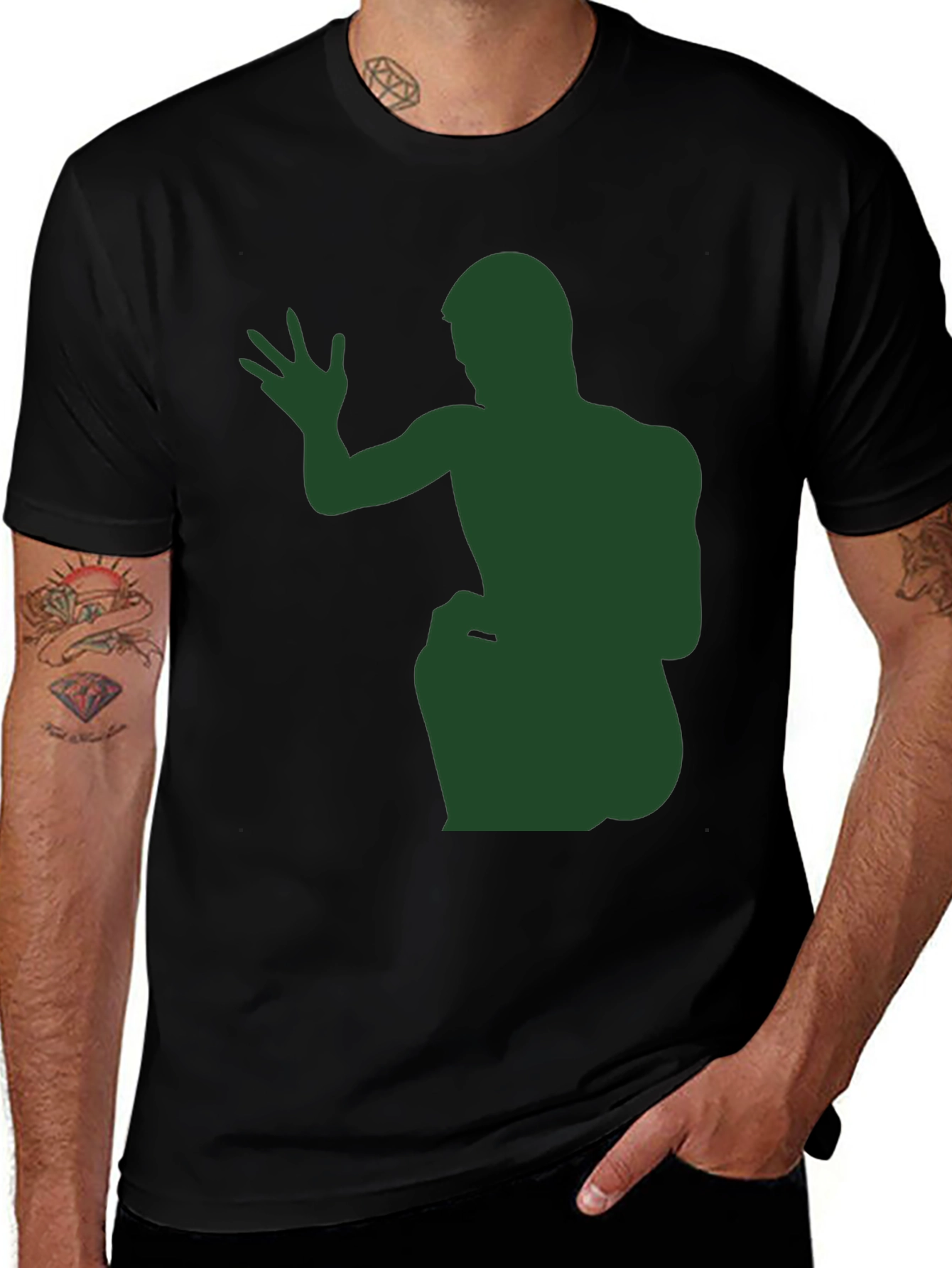 Variant 30 of Green Silhouette Graphic Tee - Black