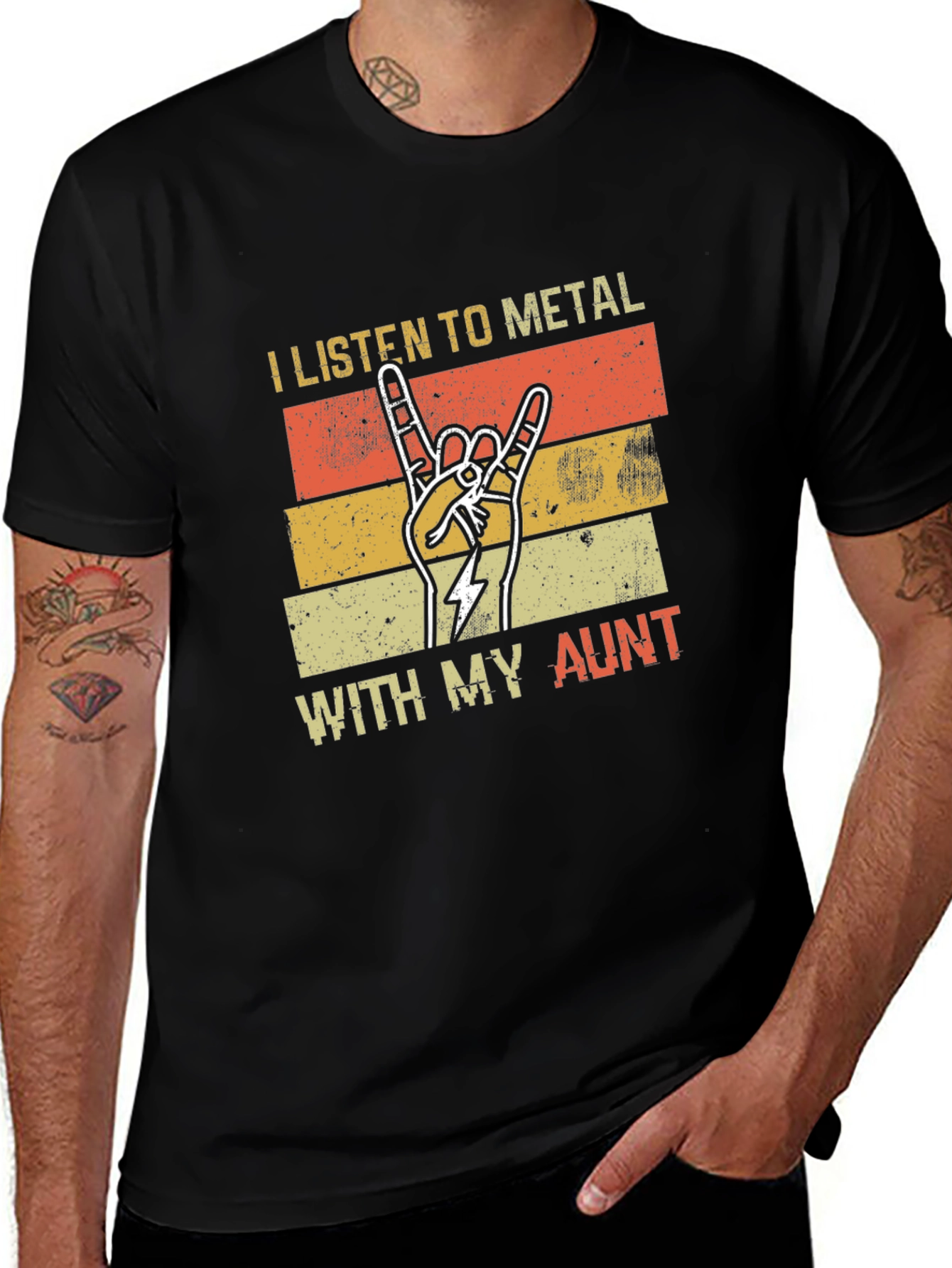Variant 15 of Metal Music Aunt T-Shirt
