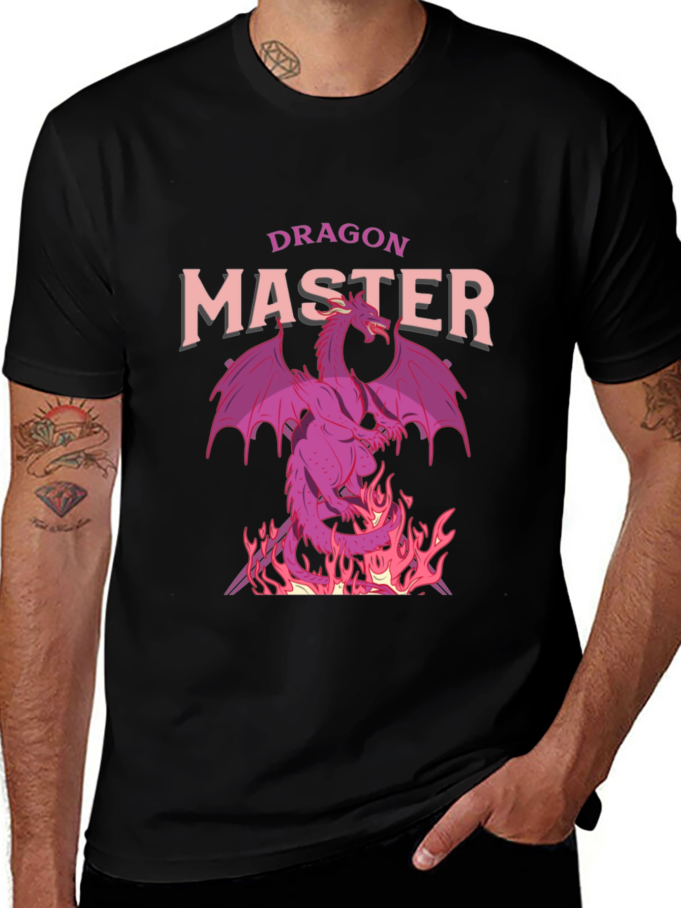 Variant 28 of Dragon Master Graphic Tee - Black Cotton T-Shirt