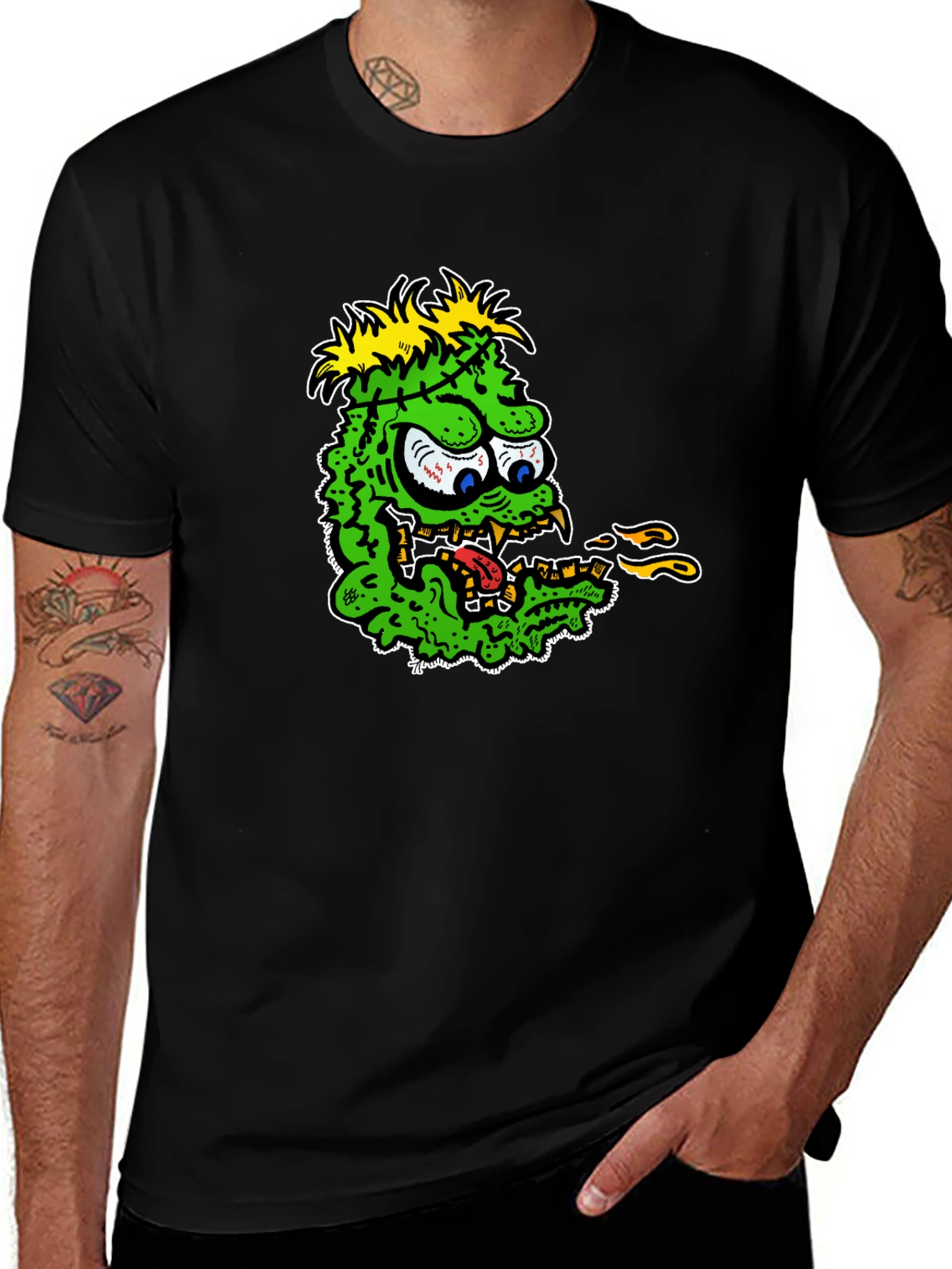 Variant 20 of Monster Graphic Black T-Shirt